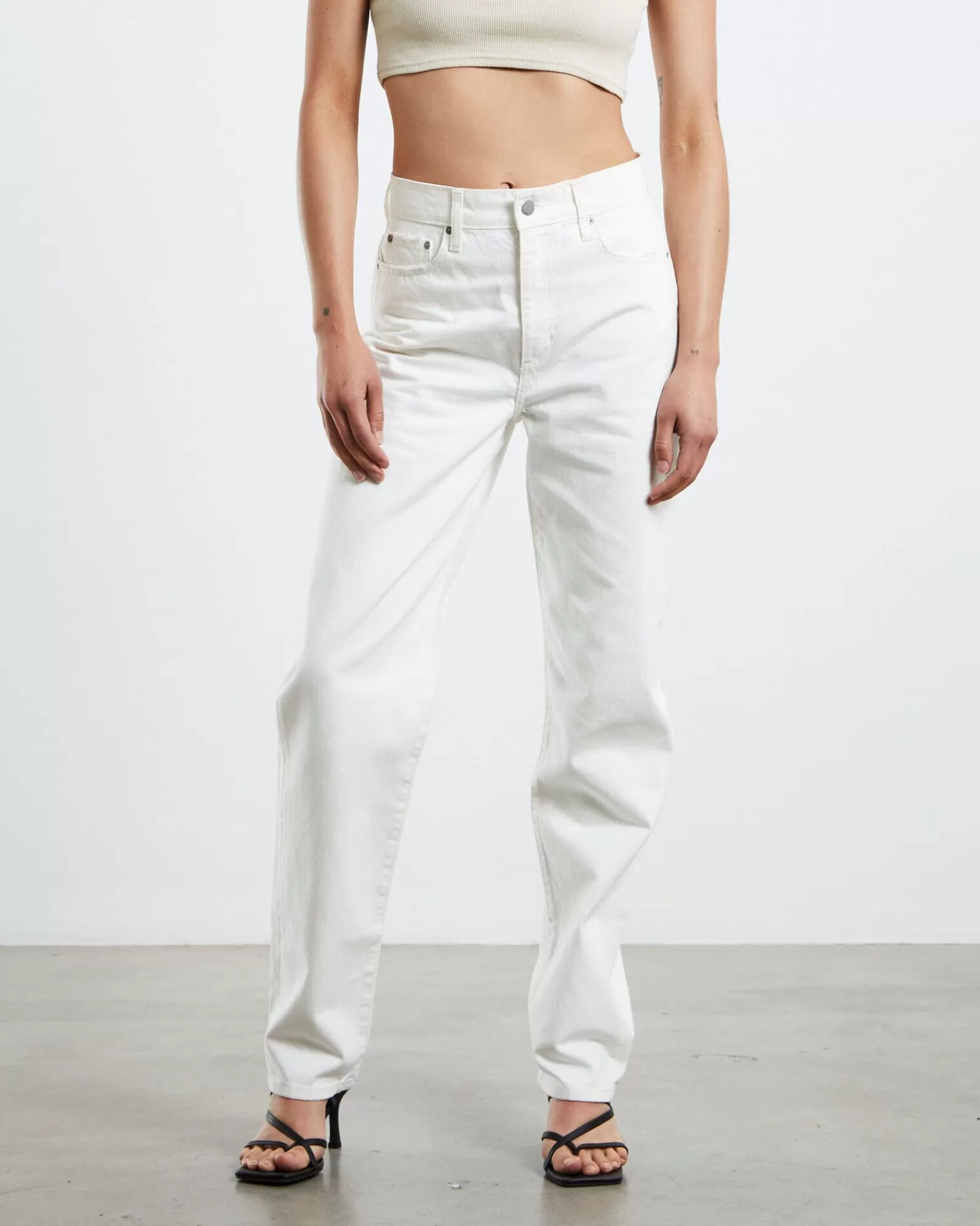 Donna Jeans Andi Slim Fit in Tintura Fantasia Bianca - Denim Premium con Sconto Primavera 2024