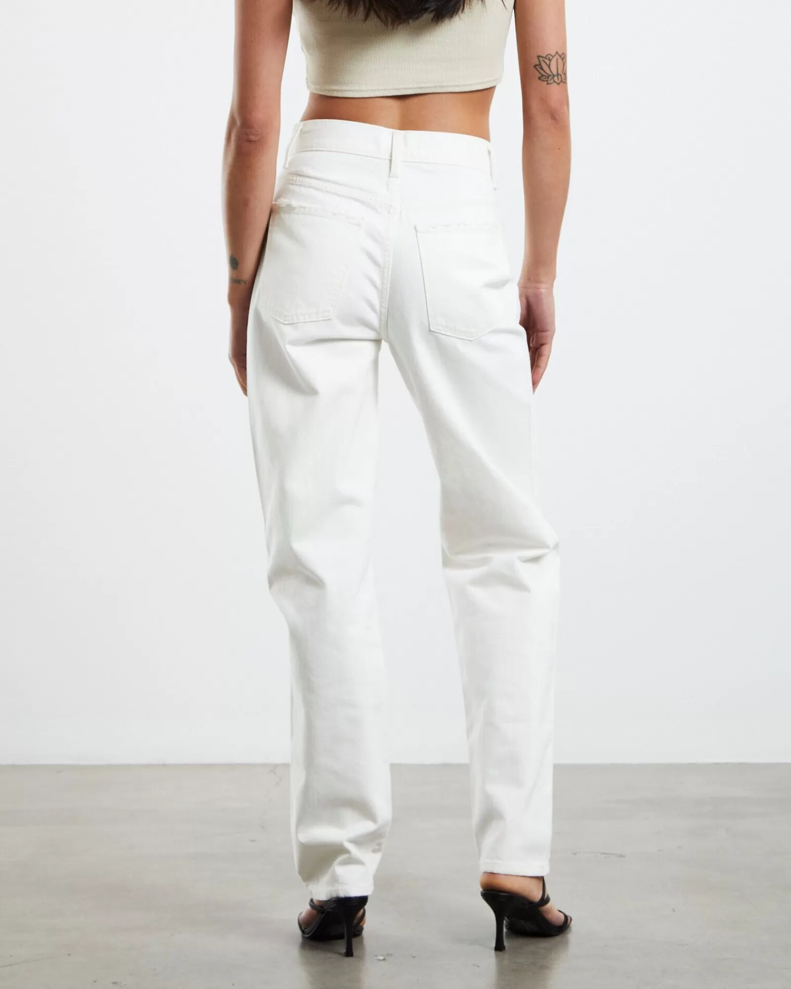 Donna Jeans Andi Slim Fit in Tintura Fantasia Bianca - Denim Premium con Sconto Primavera 2024