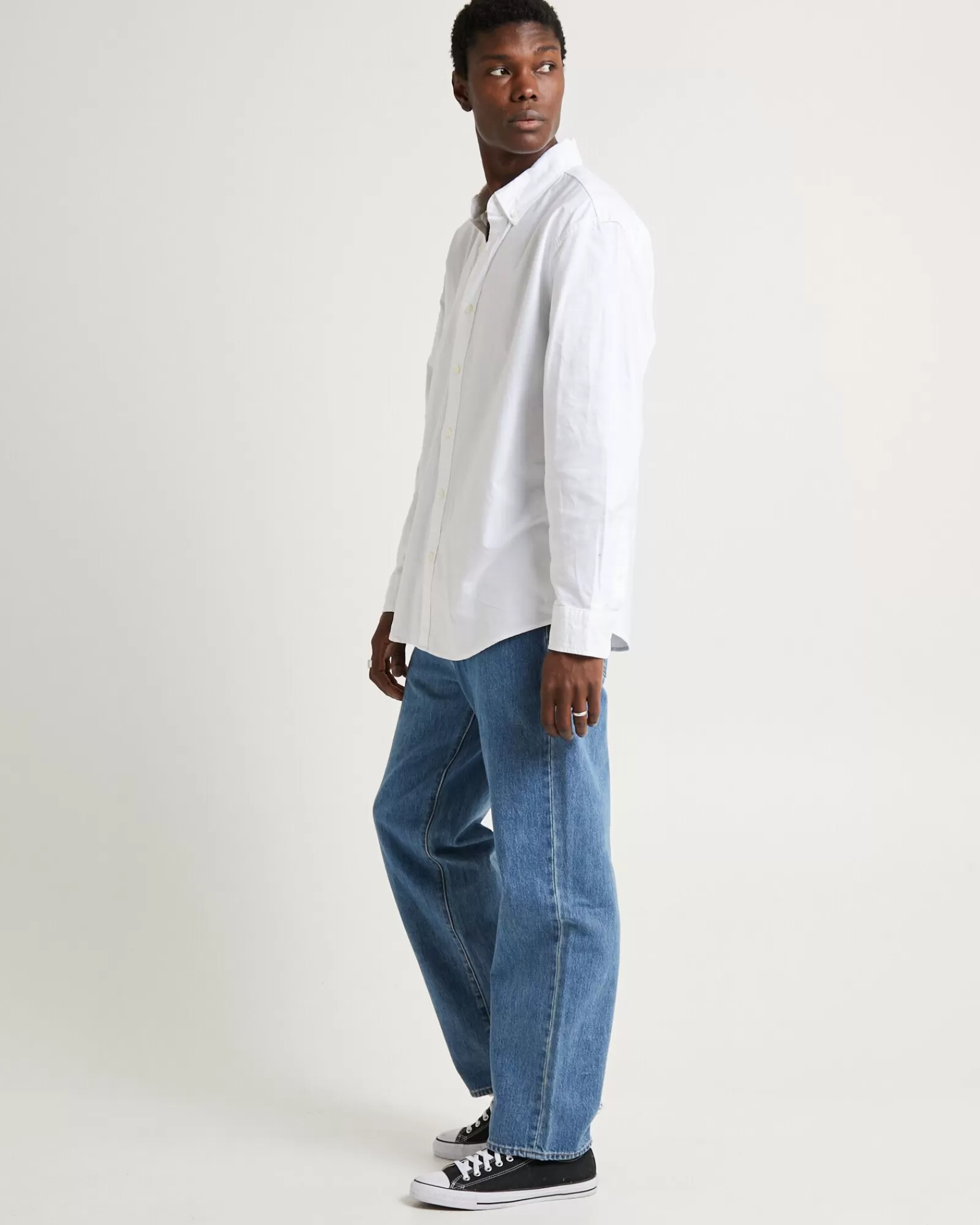 LEVIS Camicia Formale Classica con Bottoni - Manica Lunga in Bianco Puro per Stile Versatile Casual