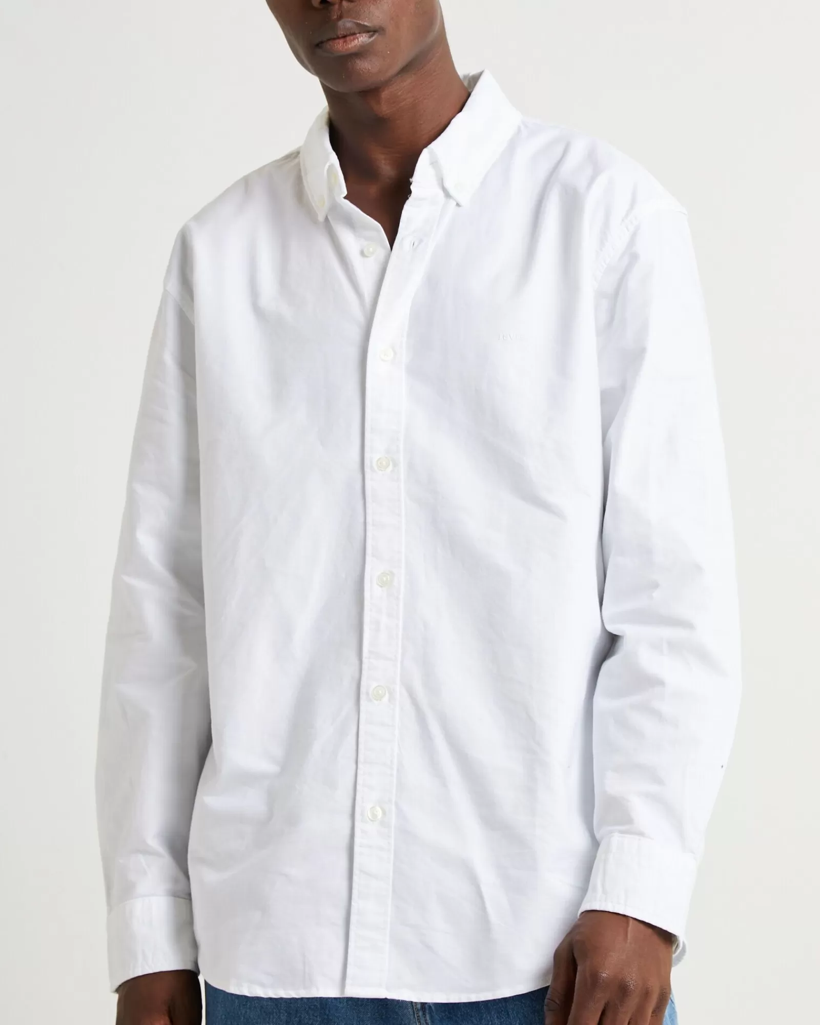 LEVIS Camicia Formale Classica con Bottoni - Manica Lunga in Bianco Puro per Stile Versatile Casual