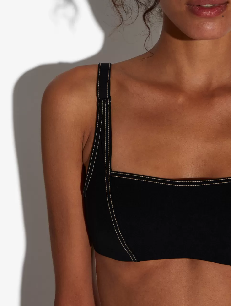 Costume da Bagno Reggiseno Elegante Mare Nera - Design Moderno con Fascia Confortevole