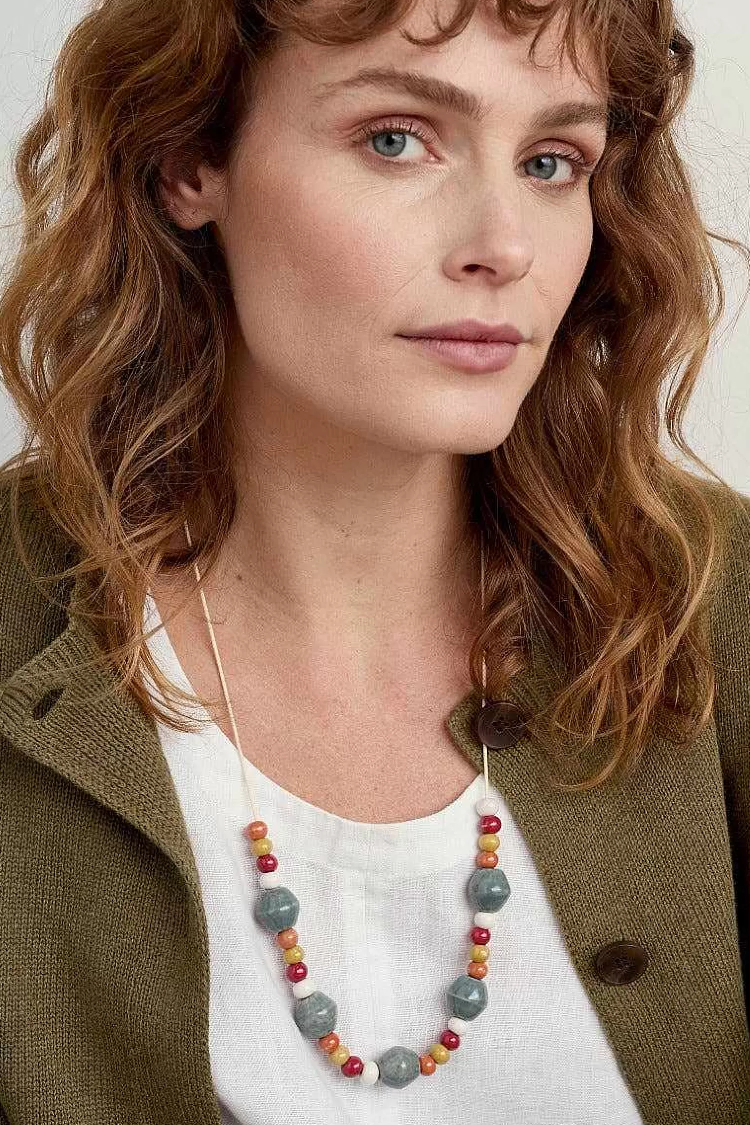 Collana Artigianale con Perline Ceramiche Canna - Ispirazione Marina Cornwall per Donna