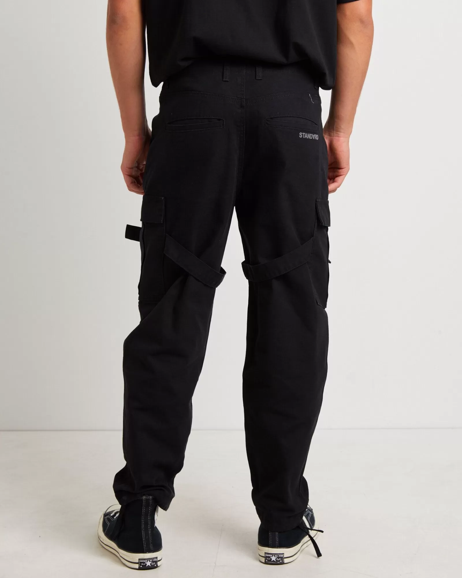 Standard Jean Co. Pantaloni Cargo Chicane Nero - Stile Urbano Unisex con Tasche Funzionali 

(：，，