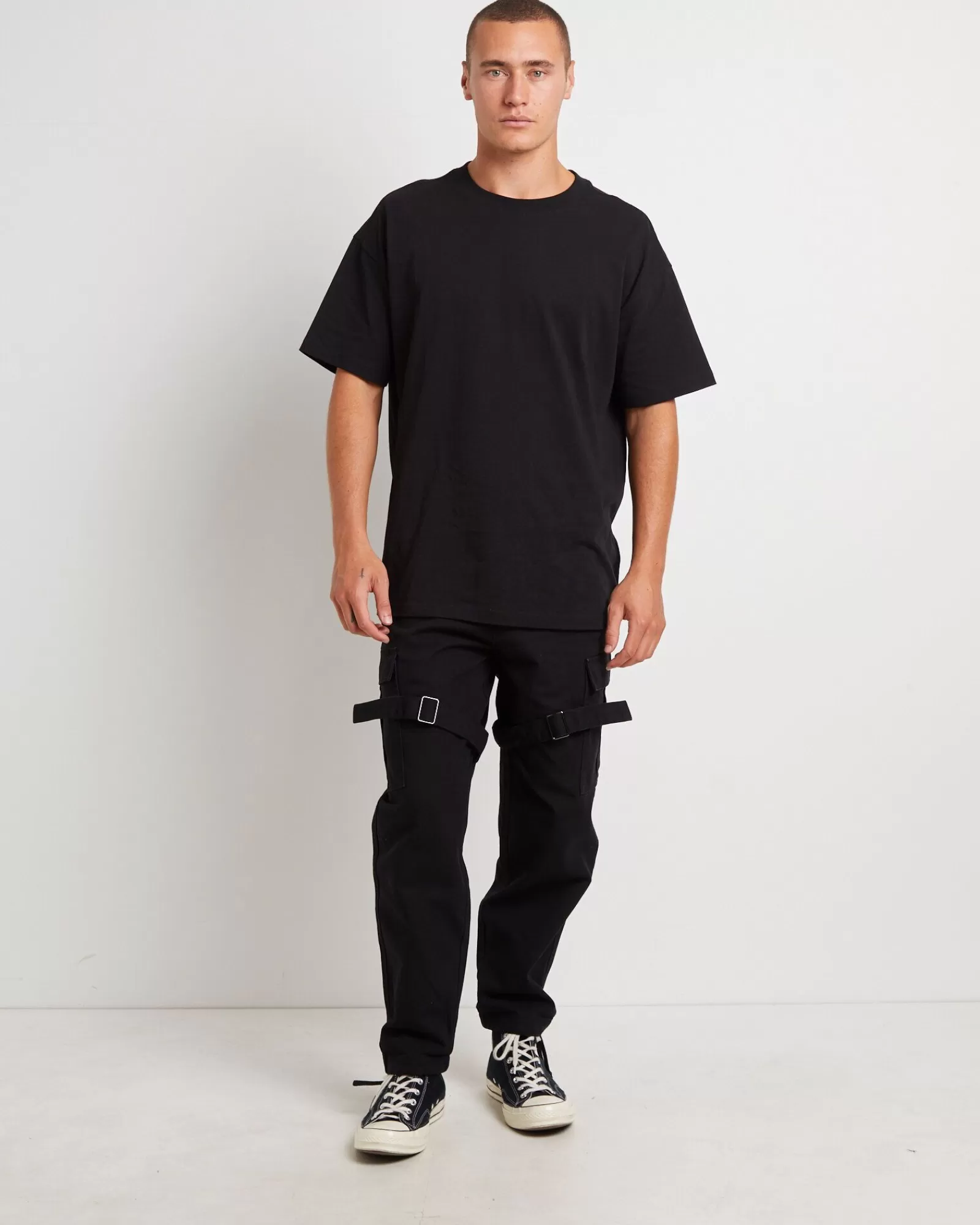 Standard Jean Co. Pantaloni Cargo Chicane Nero - Stile Urbano Unisex con Tasche Funzionali 

(：，，