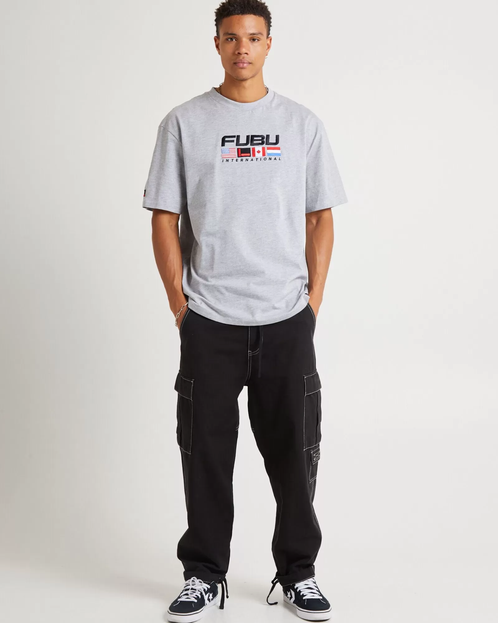 FUBU Maglietta Uomo Business Grigio Antracite - T-Shirt Aziendale Premium a Maniche Corte con Design Classico