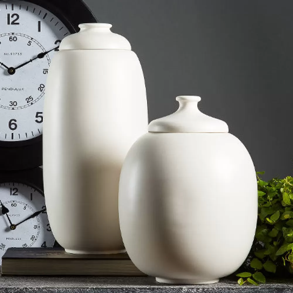 Vaso Artigianale del Mar Morto - Formato Medio in Bianco Puro, Decorazione Minimalista per Interni (Spedizione Inclusa)