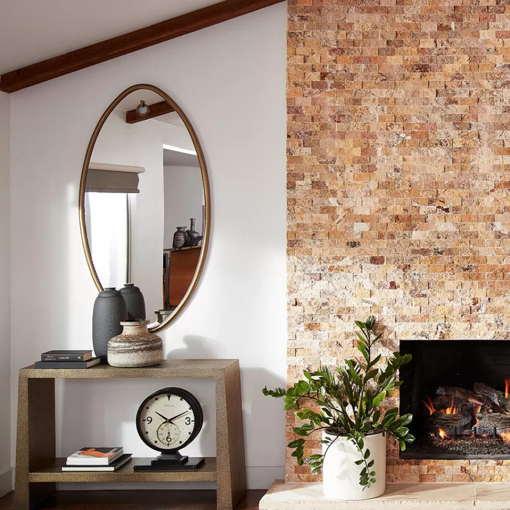 Specchio Ovale Vintage in Ottone Anticato - Decorazione Elegante per Pareti con Sconto Esclusivo