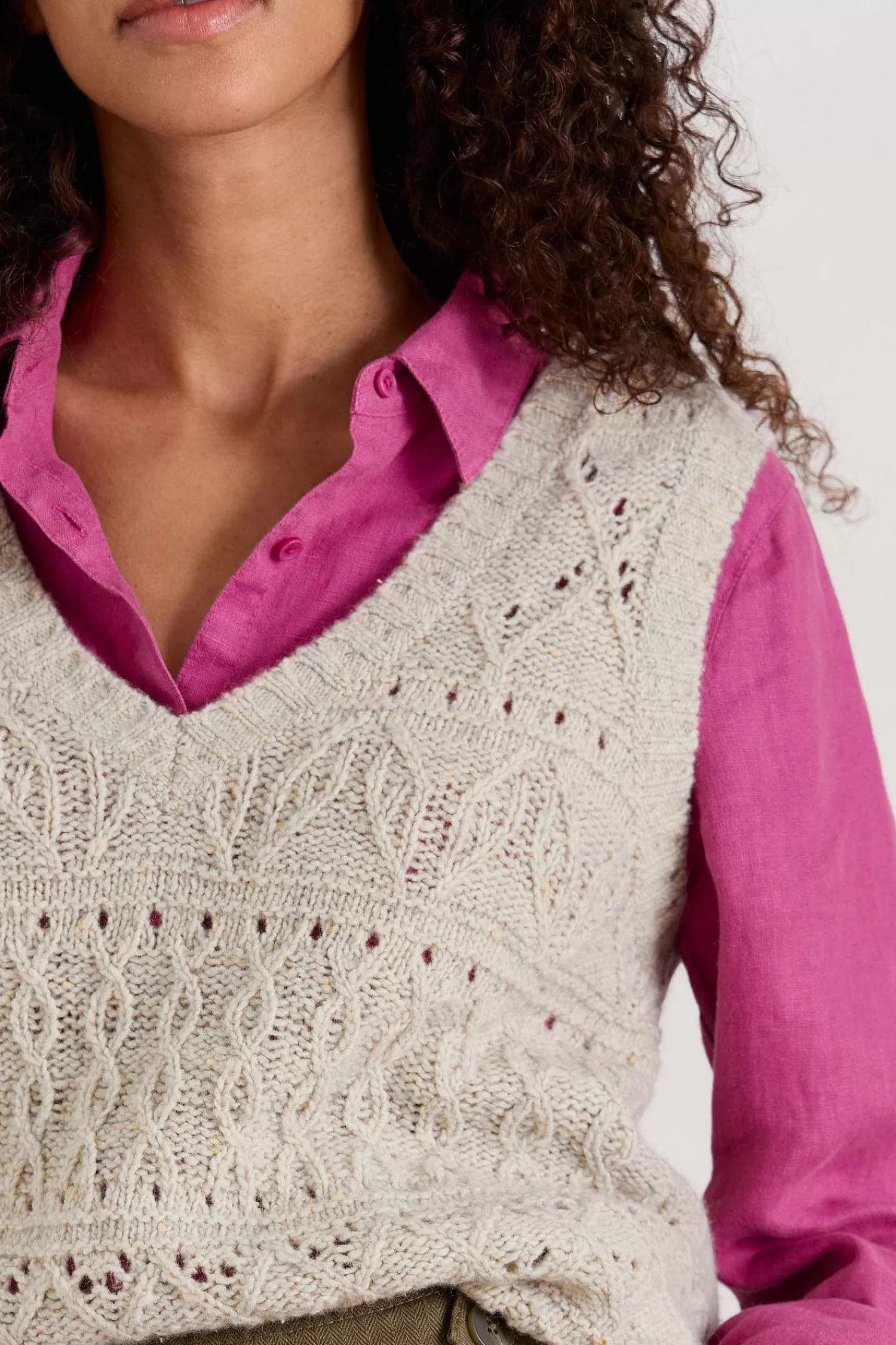 Donna Maglioncino in Lana Merino Misto con Scollo a V - Stile Costiero Seasalt Feock Cornwall