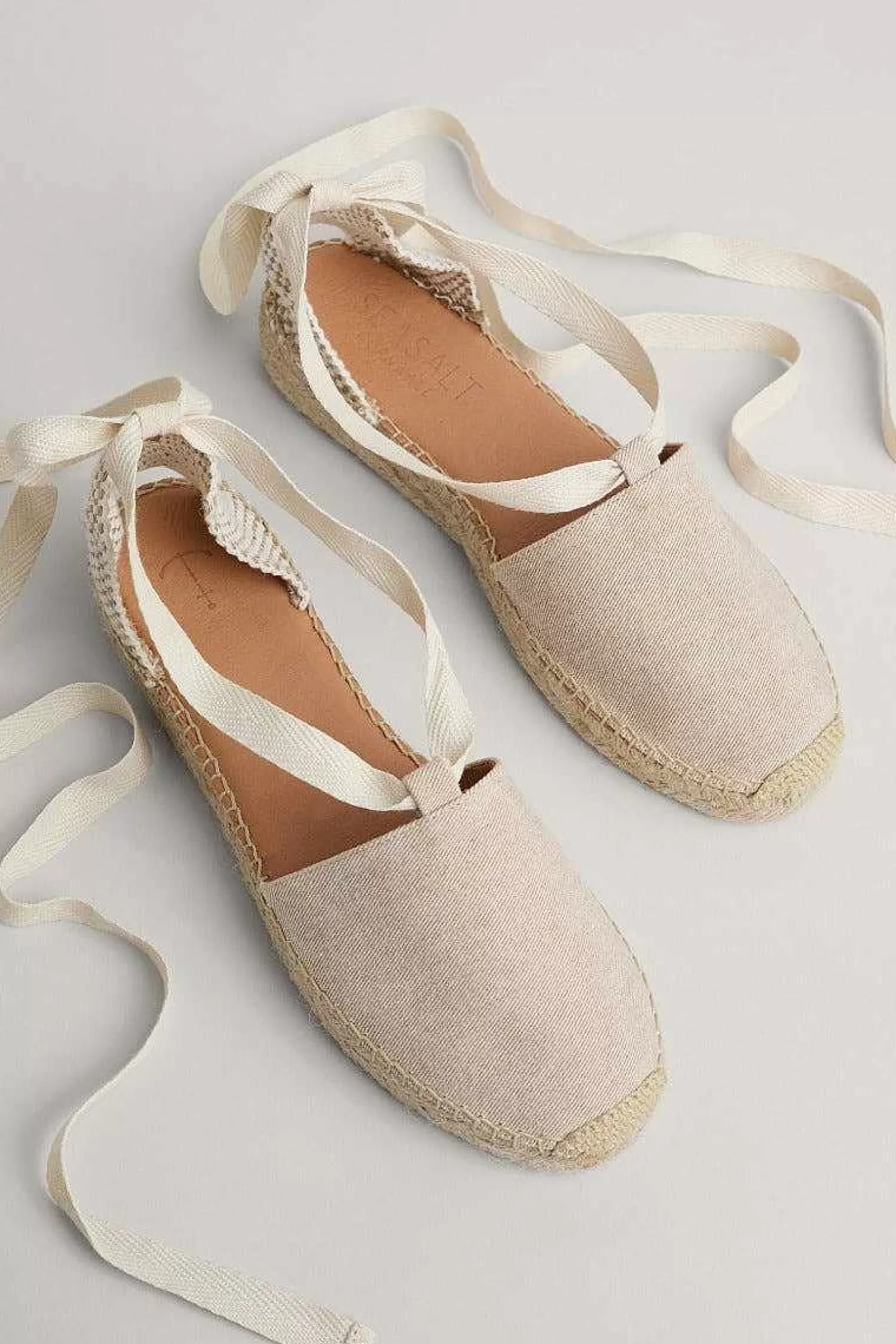 Comode Espadrillas in Cotone Donna con Lacci Regolabili - Stile Cornwall Seasalt, Design Elegante Percorso Felce