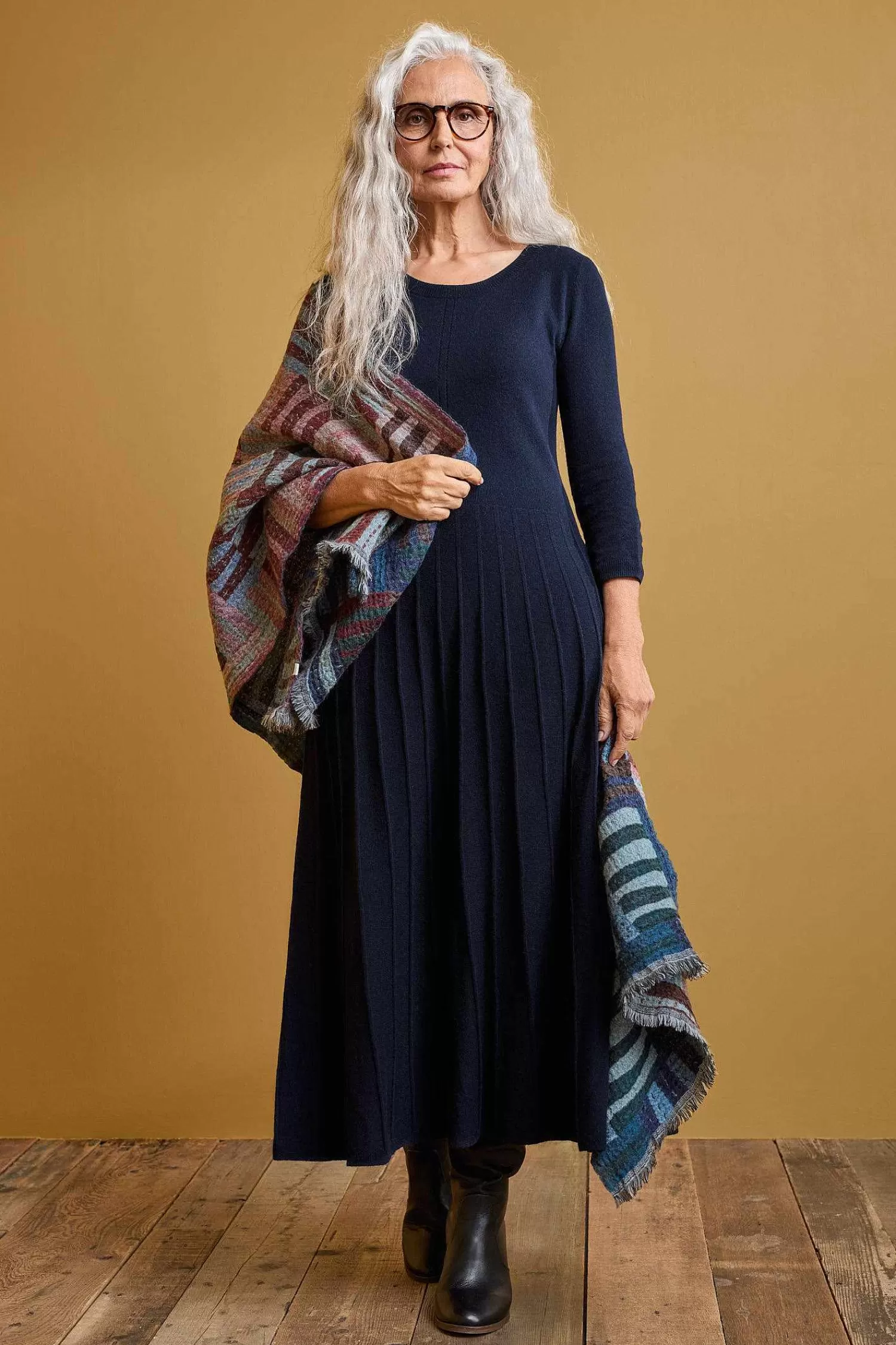 Abito Mid-Length in Maglia Artigianale Seasalt - Ispirazione Folkloristica Cornovagliese per Donna