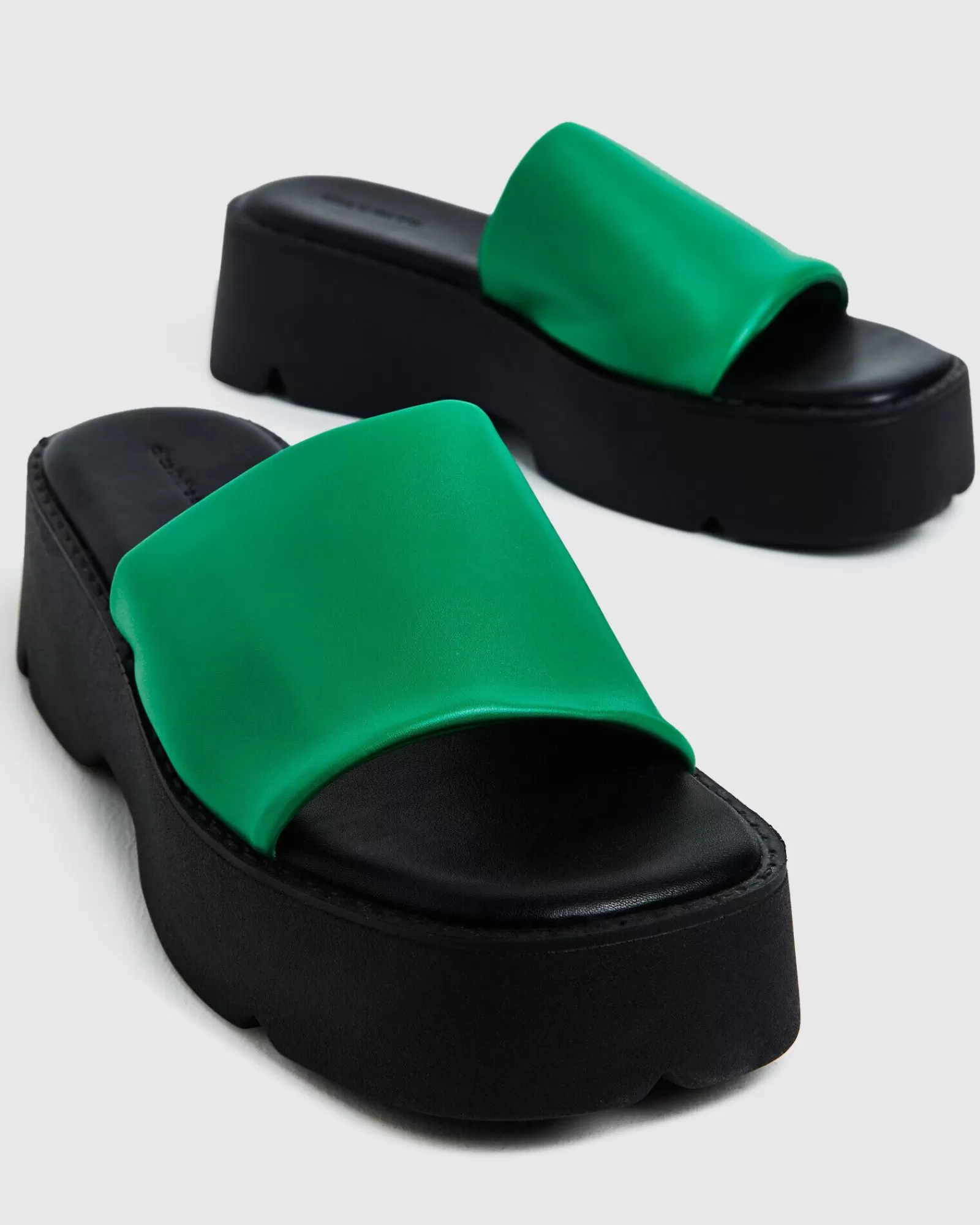 ALICE IN THE EVE Sandali Eleganti Freya Plateau - Verde Felce e Nero con Suola rialzata