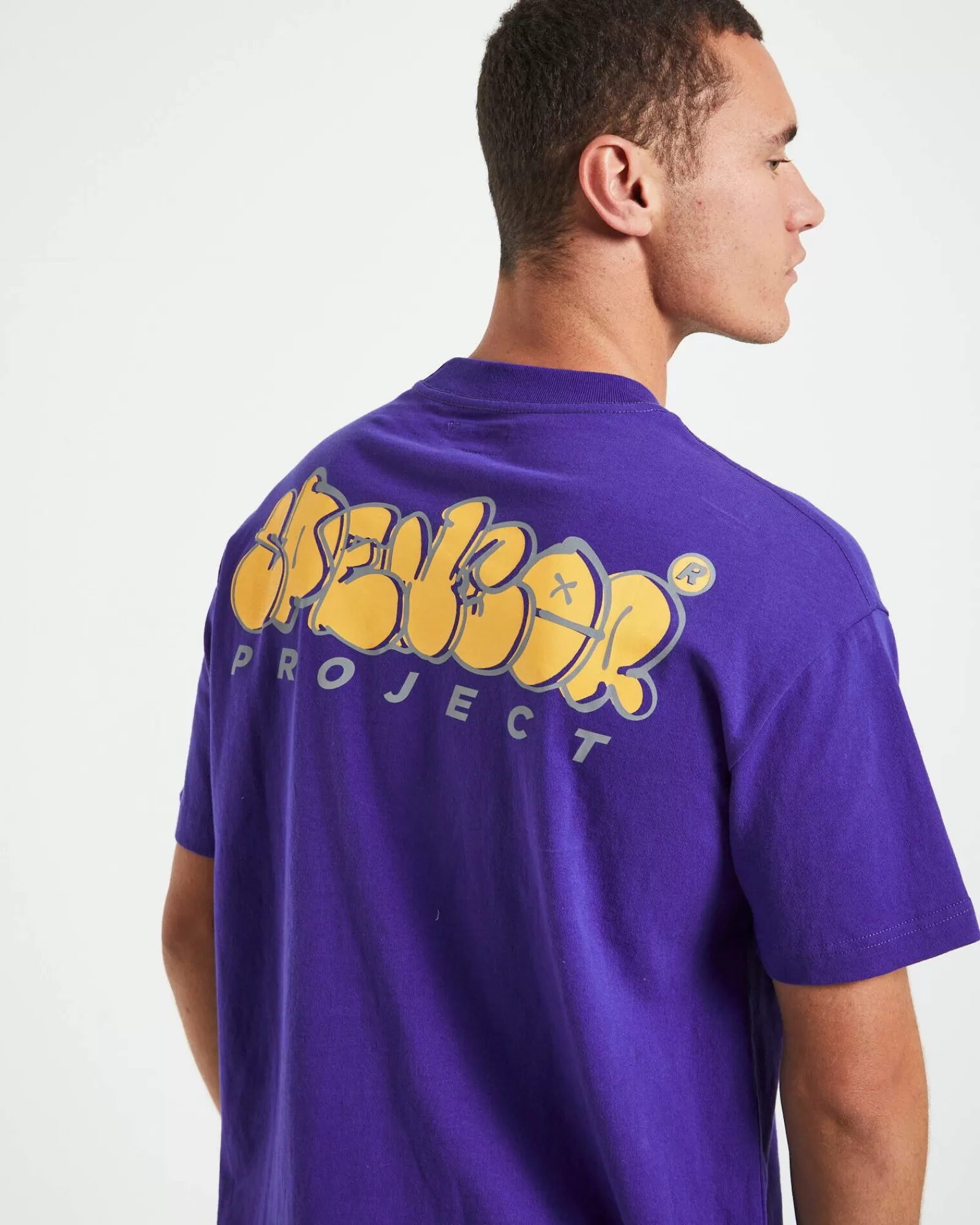 Nuovo Progetto Spencer Maglietta Streetwear con Grafica Artistica - Blu Marino, Maniche Corte, Stile Urban Comodo