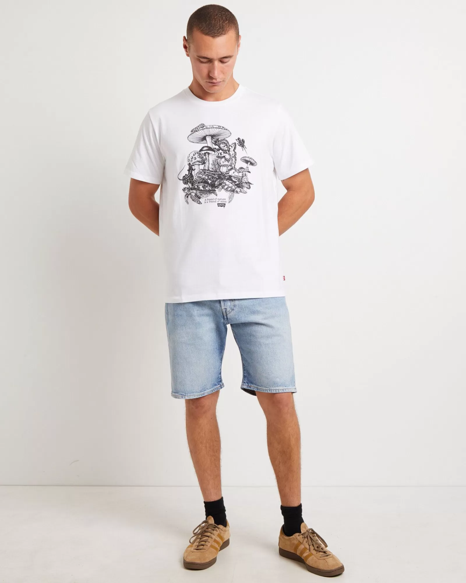 LEVIS Maglietta Manica Corta Con Stampa Grafica - Tema Natura Selvaggia Bianco Puro