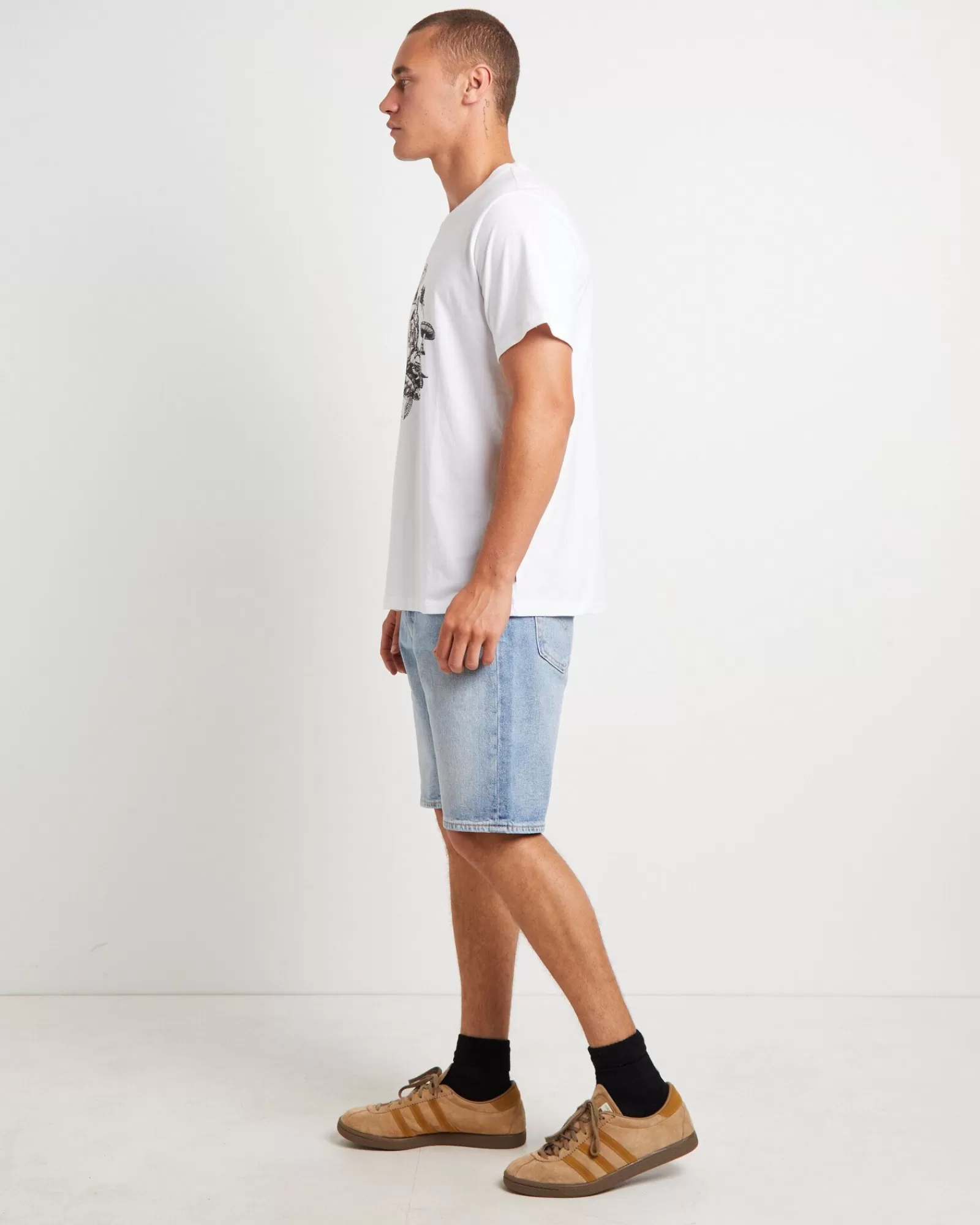 LEVIS Maglietta Manica Corta Con Stampa Grafica - Tema Natura Selvaggia Bianco Puro