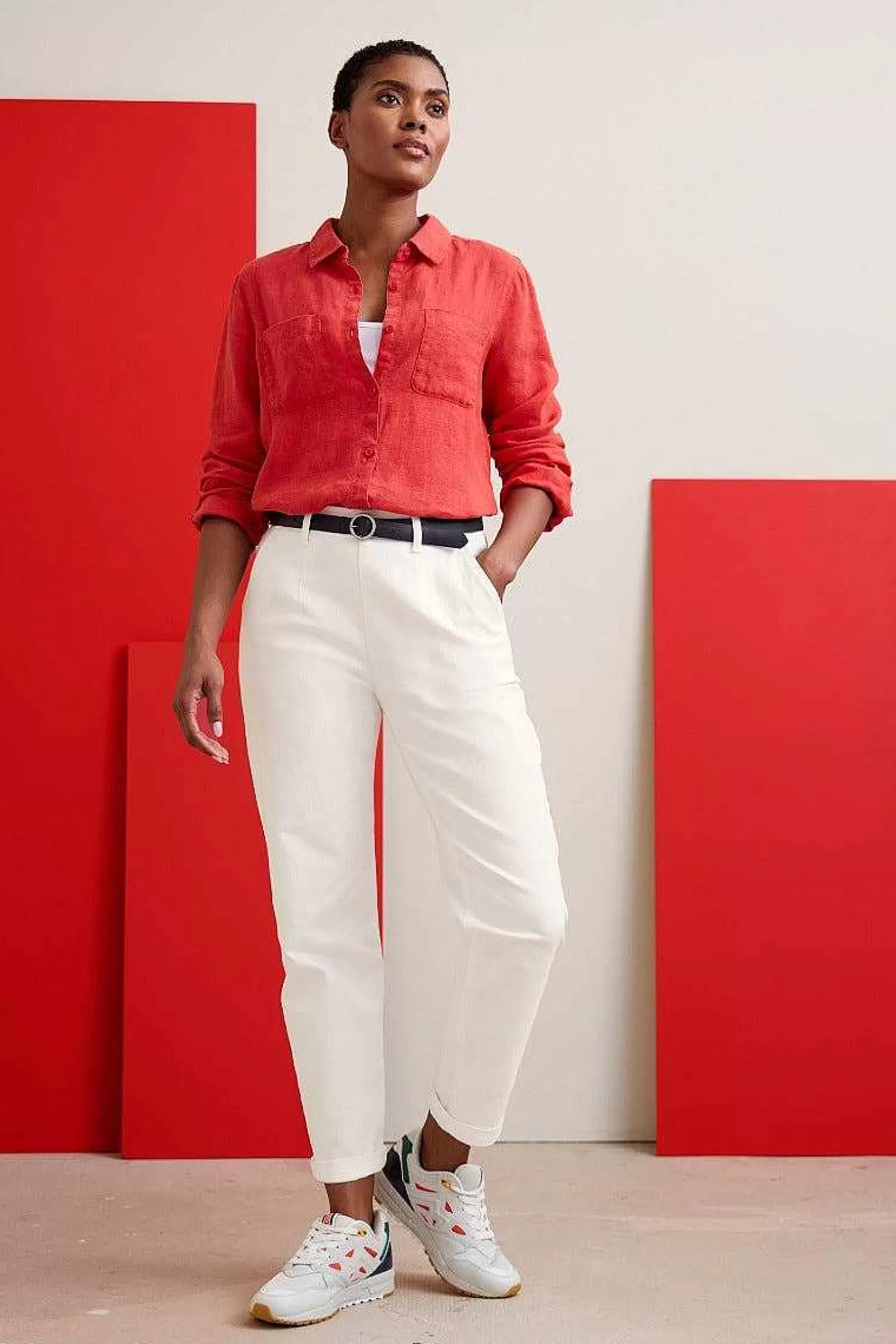 Camicia in Lino Confortevole per Donna – Stile Naturale Ramo di Nocciola, Seasalt Cornwall Estate Casual