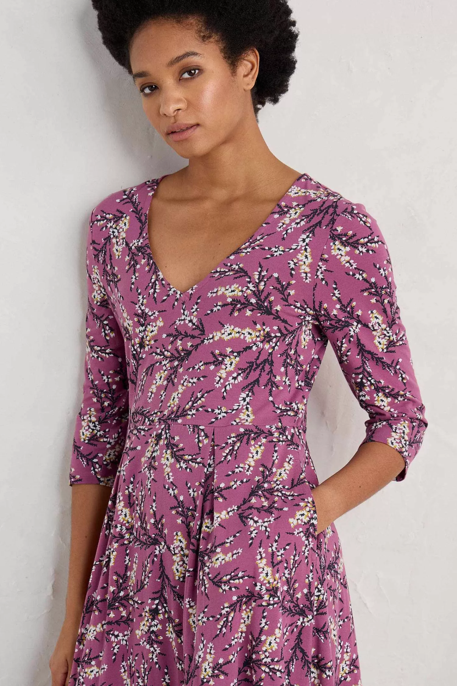 Abito Midi in Jersey con Scollo a V Helena - Seasalt Cornwall Donna Certificato GOTS Biologico