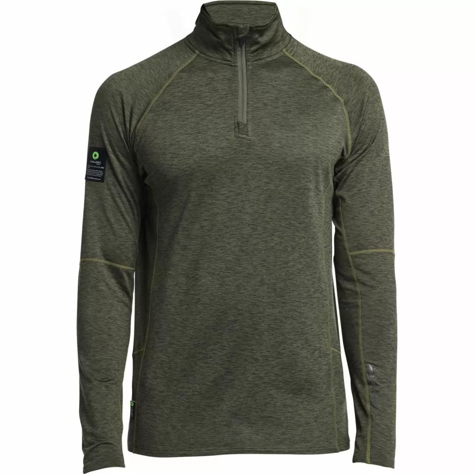 Techwear Himalaya Felpa Termica con Zip Parziale - Verde Militare Esclusiva Online 

(：