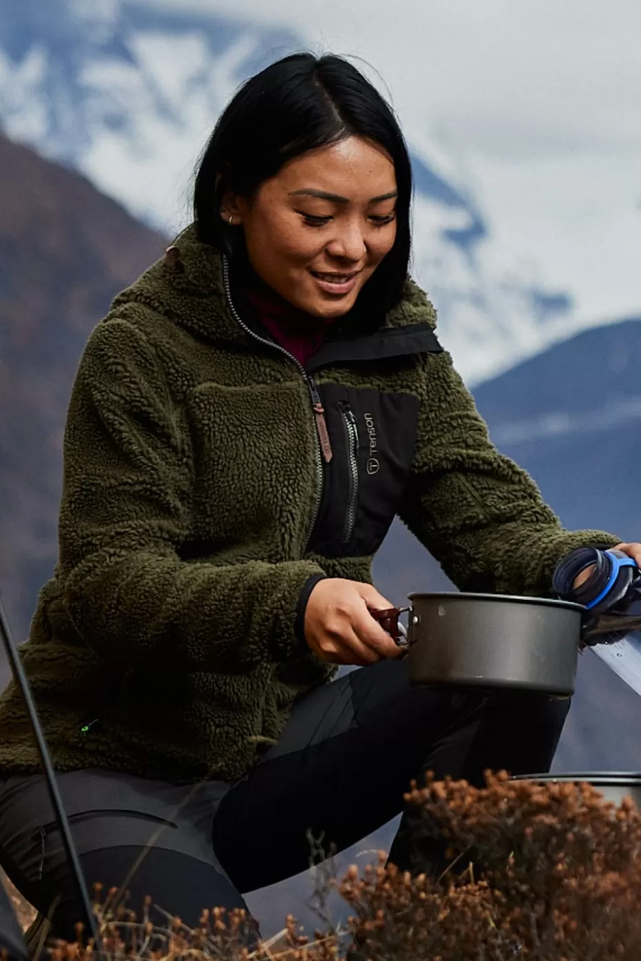 Giacca con Cappuccio Tenson Himalaya - Morbido Pile Teddy in Tinta Oliva, Calore Avvolgente a Prezzo Accessibile