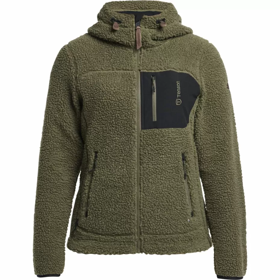 Giacca con Cappuccio Tenson Himalaya - Morbido Pile Teddy in Tinta Oliva, Calore Avvolgente a Prezzo Accessibile