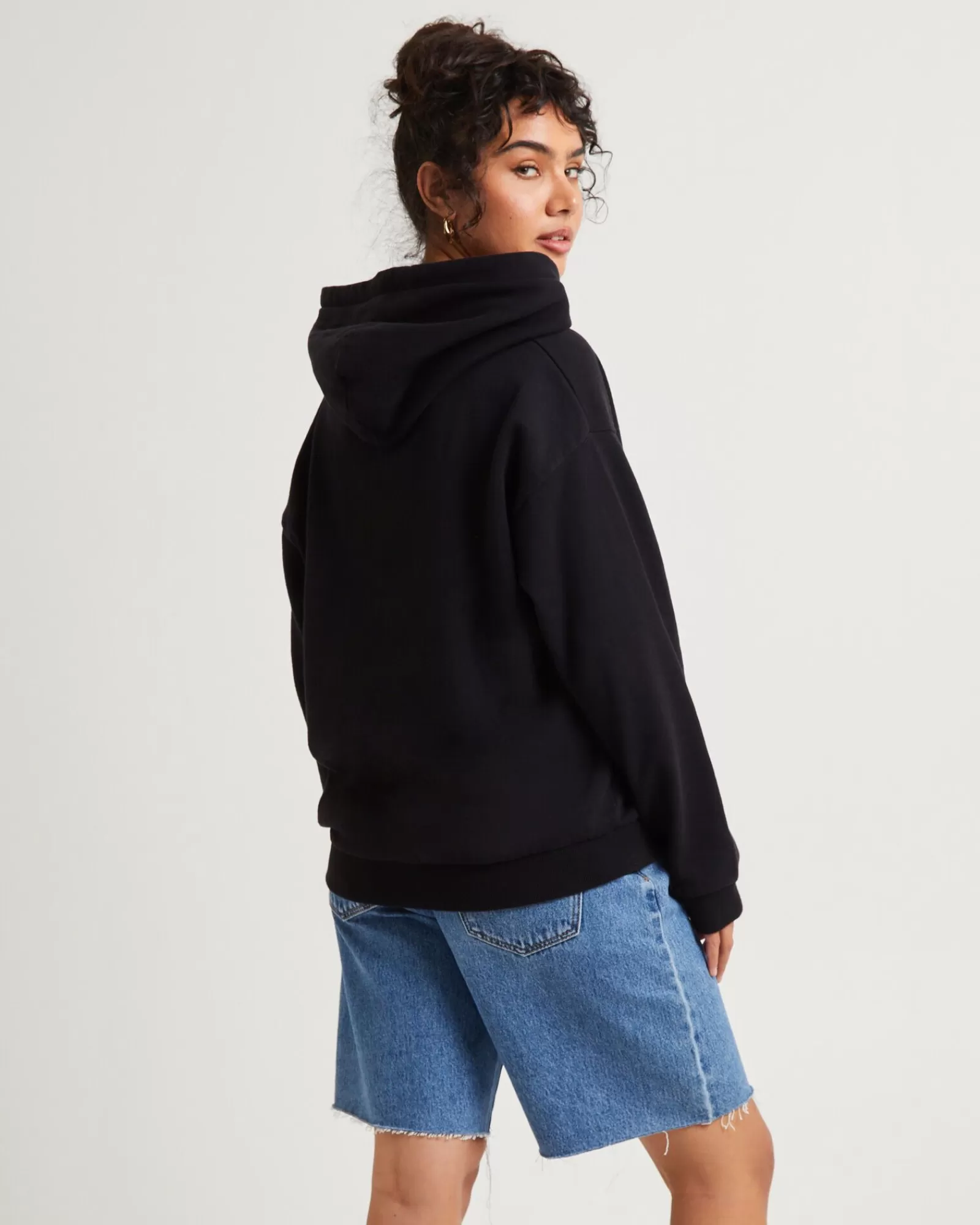 AFENDS Felpa con Cappuccio Eco Mara - Zip Frontale in Tessuto Riciclato, Nero - Prezzo Accessibile e Design Sostenibile