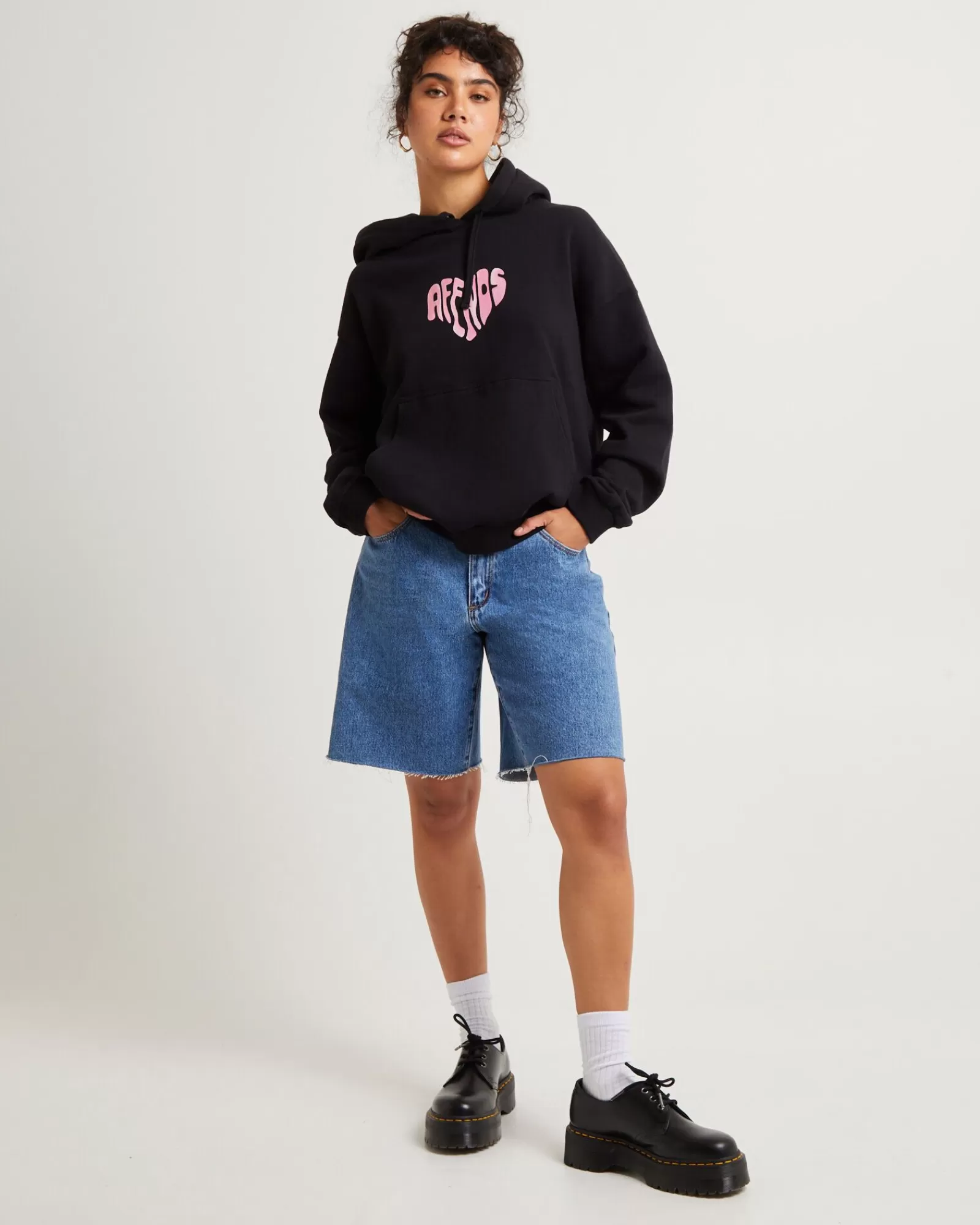 AFENDS Felpa con Cappuccio Eco Mara - Zip Frontale in Tessuto Riciclato, Nero - Prezzo Accessibile e Design Sostenibile