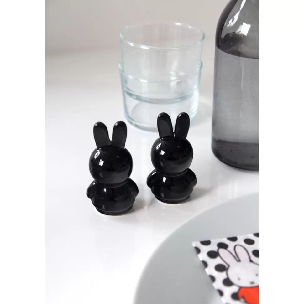 Miffy Design: Set Saliera e Pepiera in Nero Elegante con Doppio Portaspezie