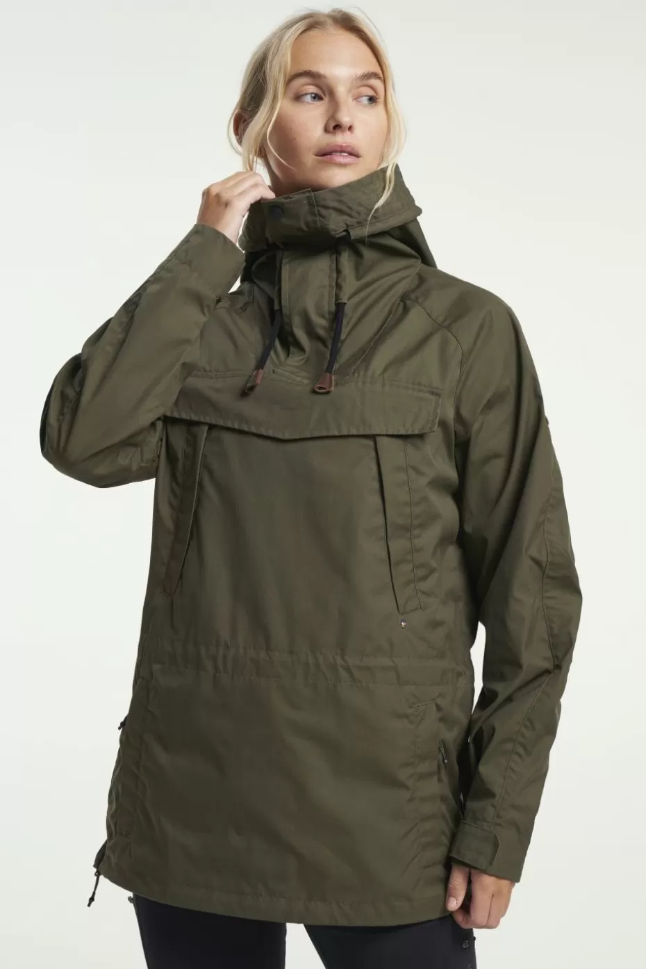 Promozione Giacca Impermeabile Tenson Unisex Mod. 55 - Trekking Montano in Colore Foglia di Vite