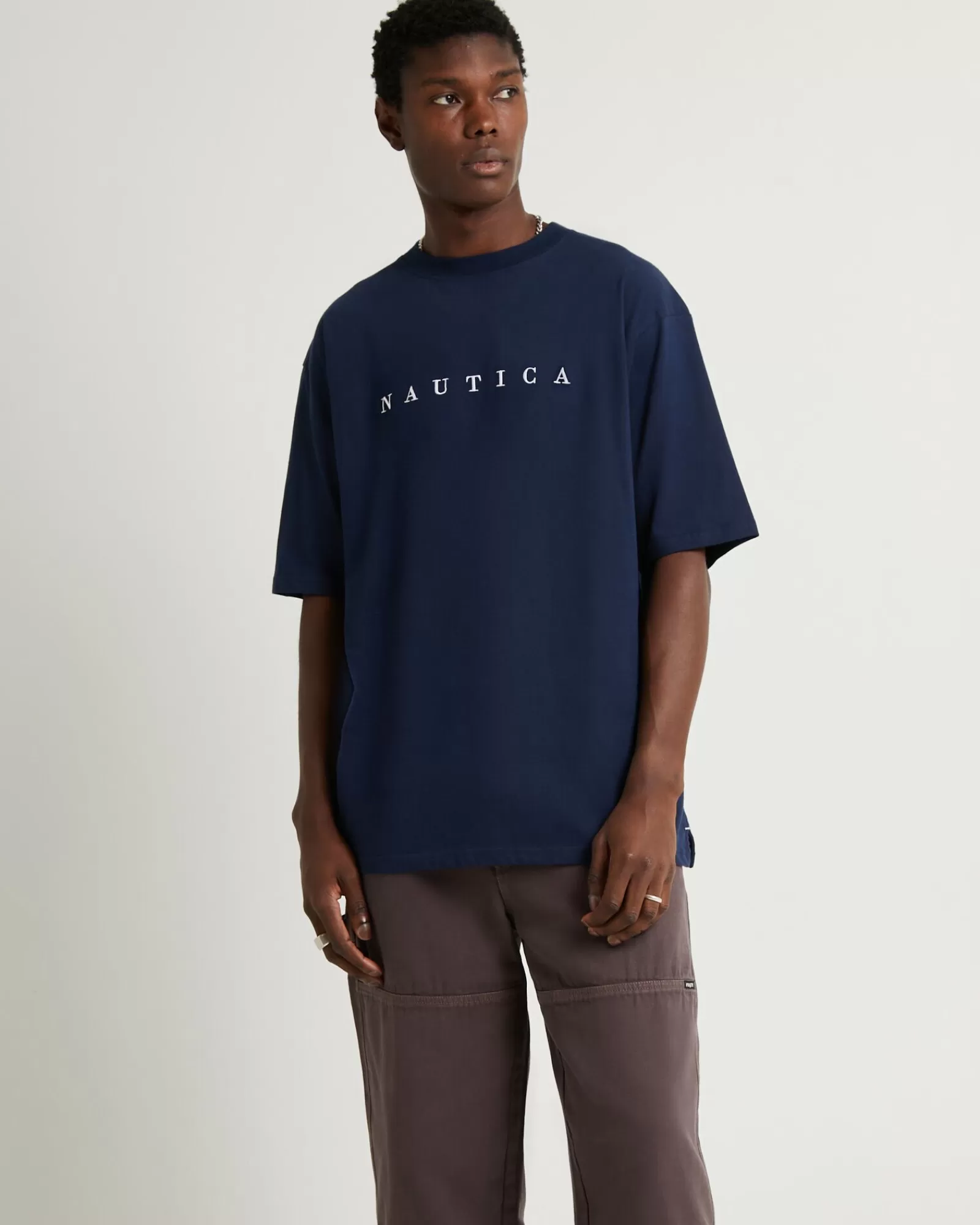 NAUTICA Outlet - Maglietta Estiva Blu Navy con Design Marino
