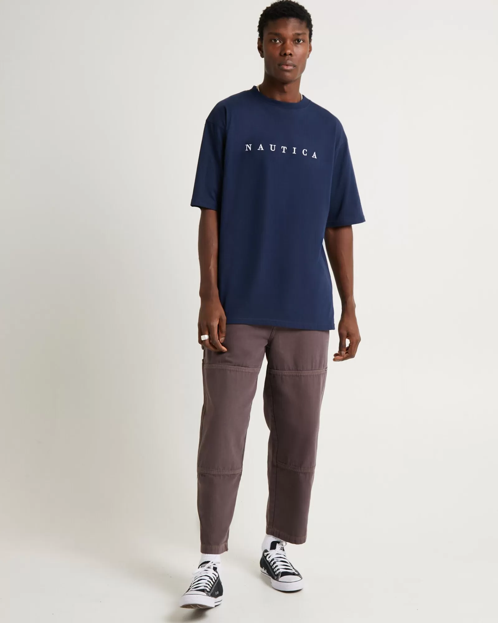 NAUTICA Outlet - Maglietta Estiva Blu Navy con Design Marino
