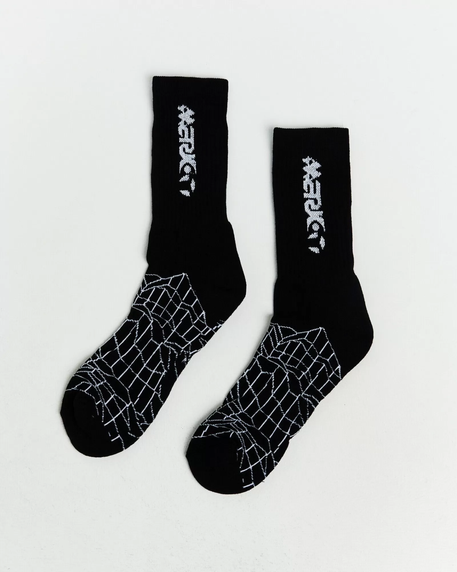 Futuro Moda Calze Jacquard Premium Nero Assoluto - Design Futuristico e Comfort Ottimale