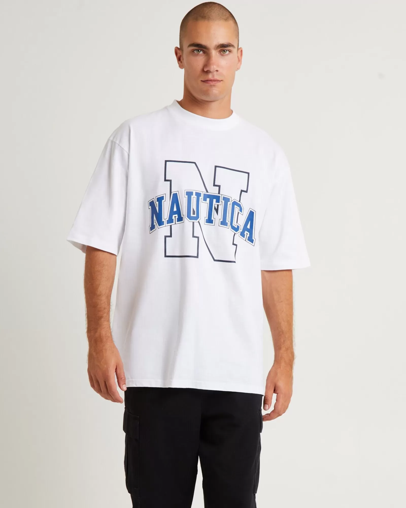 Maglietta Uomo NAUTICA Omega Cotone Classic Stagionale - Bianco Puro in Promozione