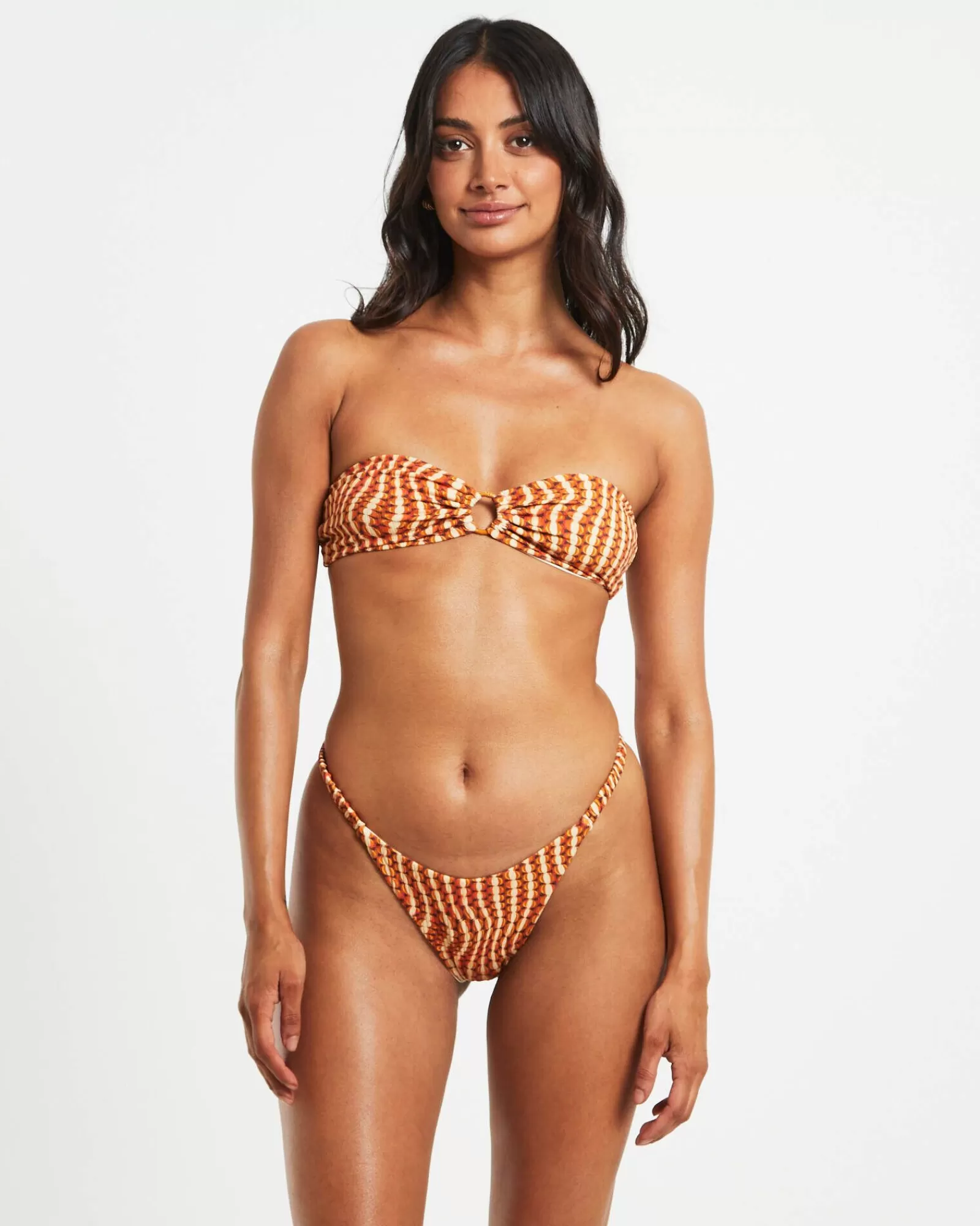 Saldi Estivi - Costume Intero Bandeau Paloma con Motivo Geometrico Esclusivo, Disponibile in Fantasie Uniche per il Tuo Stile Spiaggia