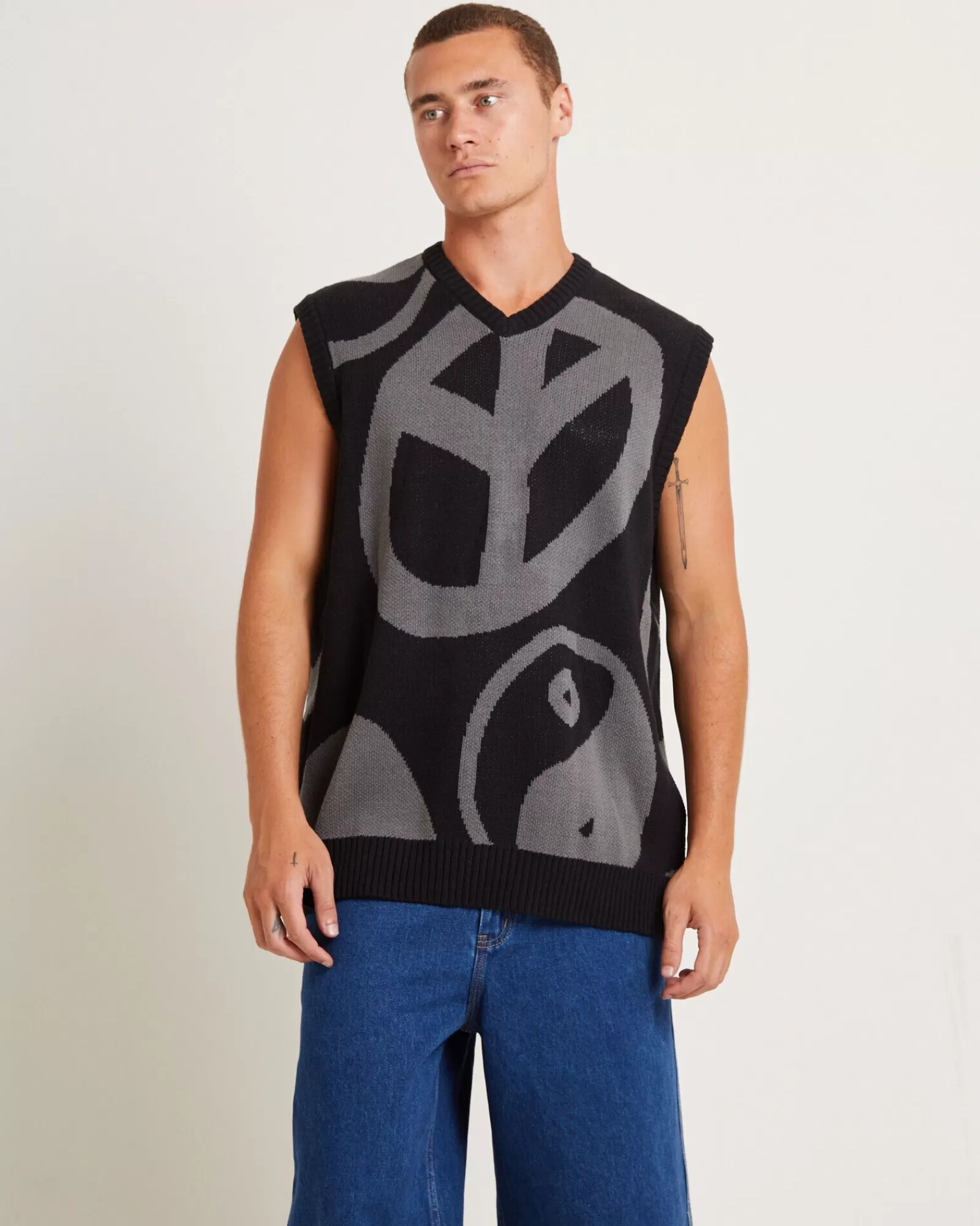 Gilet in Maglia Casual Elegante Progetto Spencer - Nero Ispirato allo Stile Peace Corps