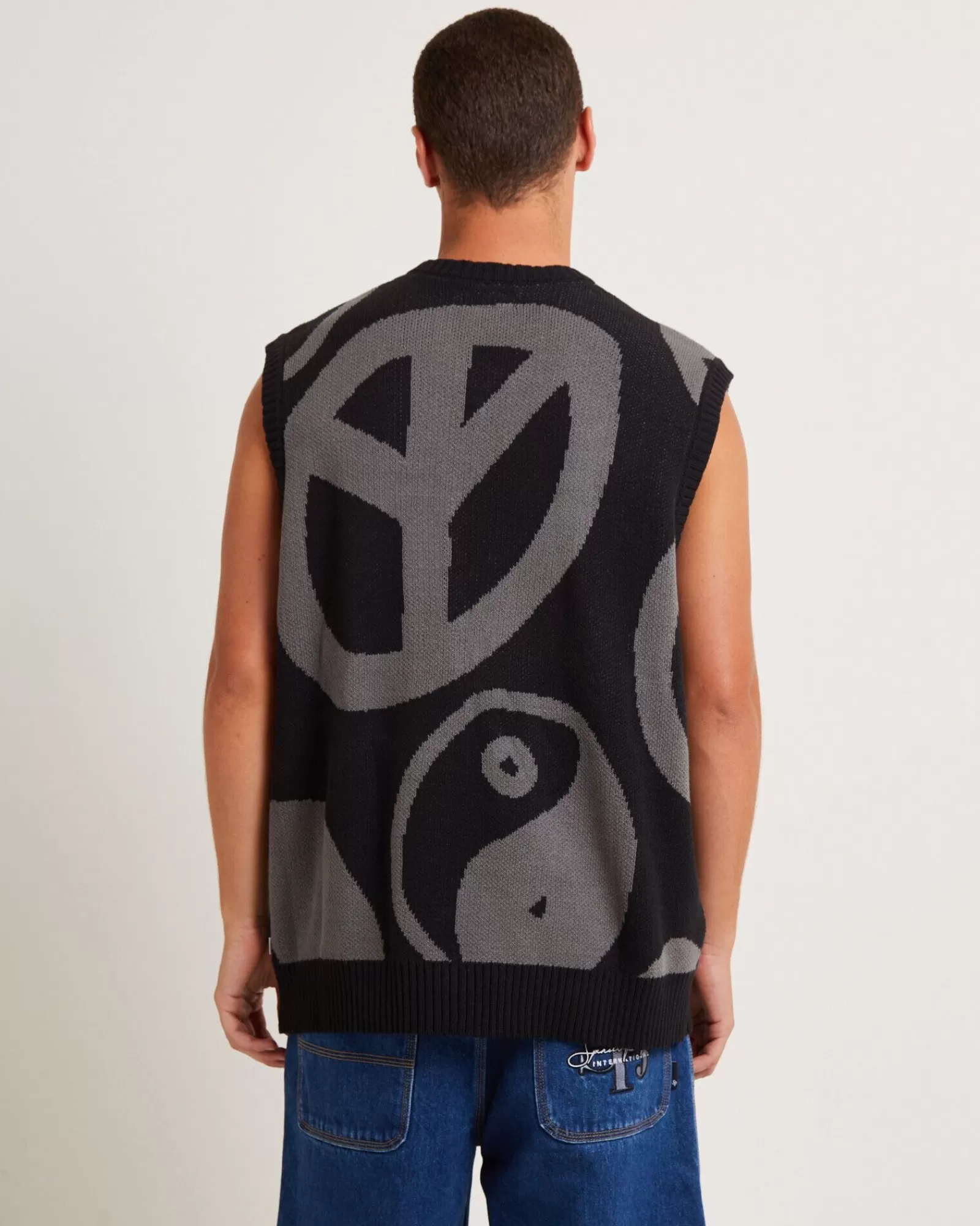 Gilet in Maglia Casual Elegante Progetto Spencer - Nero Ispirato allo Stile Peace Corps