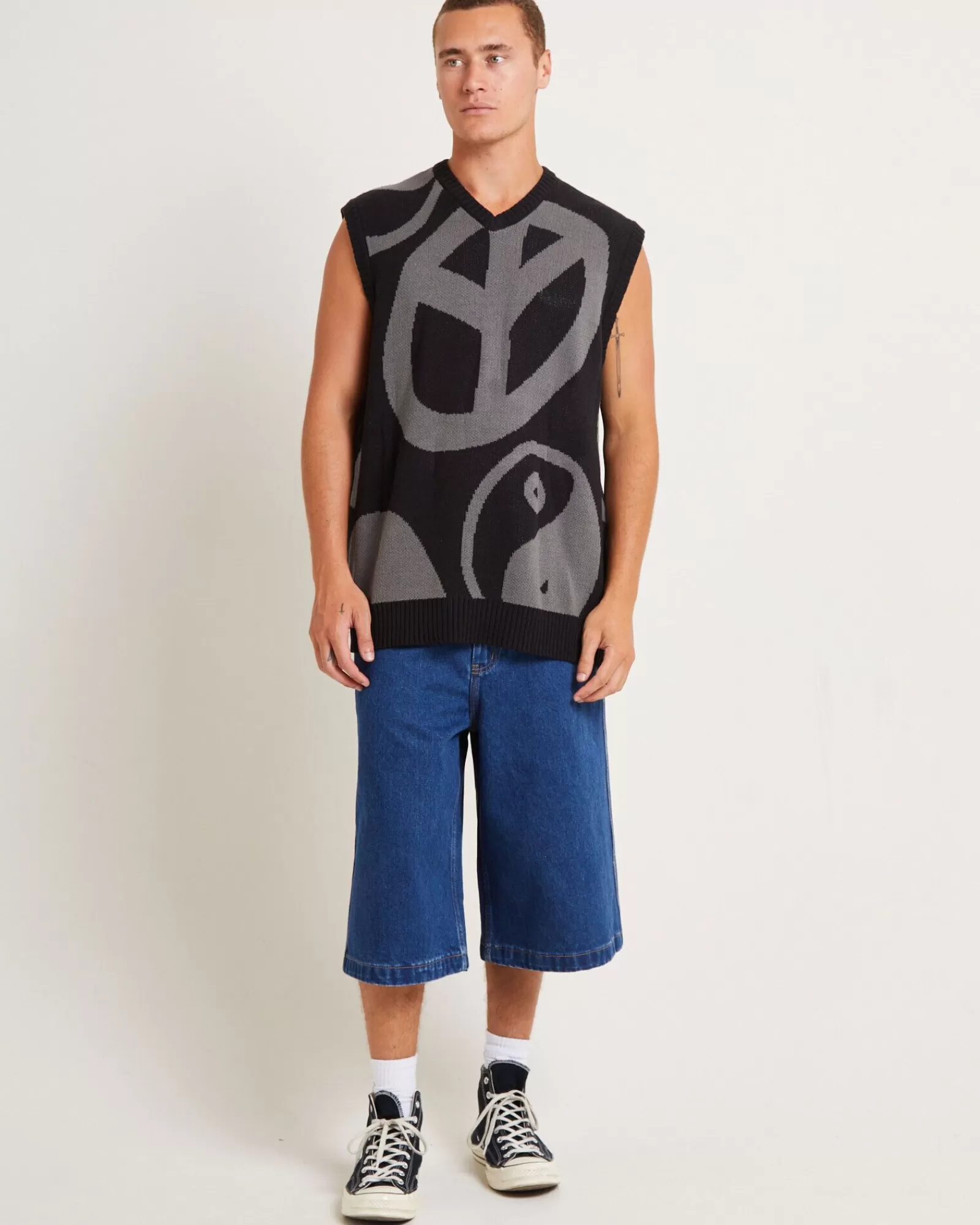 Gilet in Maglia Casual Elegante Progetto Spencer - Nero Ispirato allo Stile Peace Corps