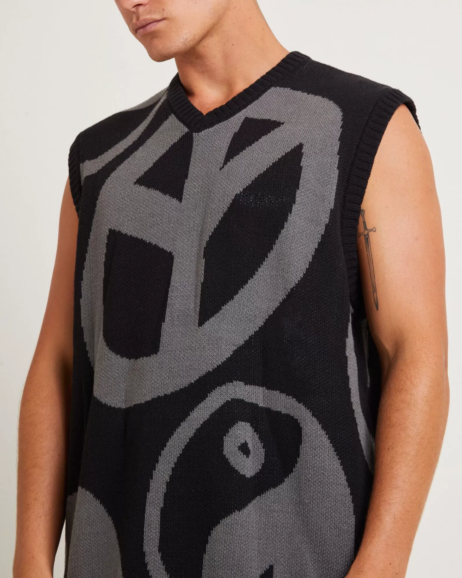 Gilet in Maglia Casual Elegante Progetto Spencer - Nero Ispirato allo Stile Peace Corps