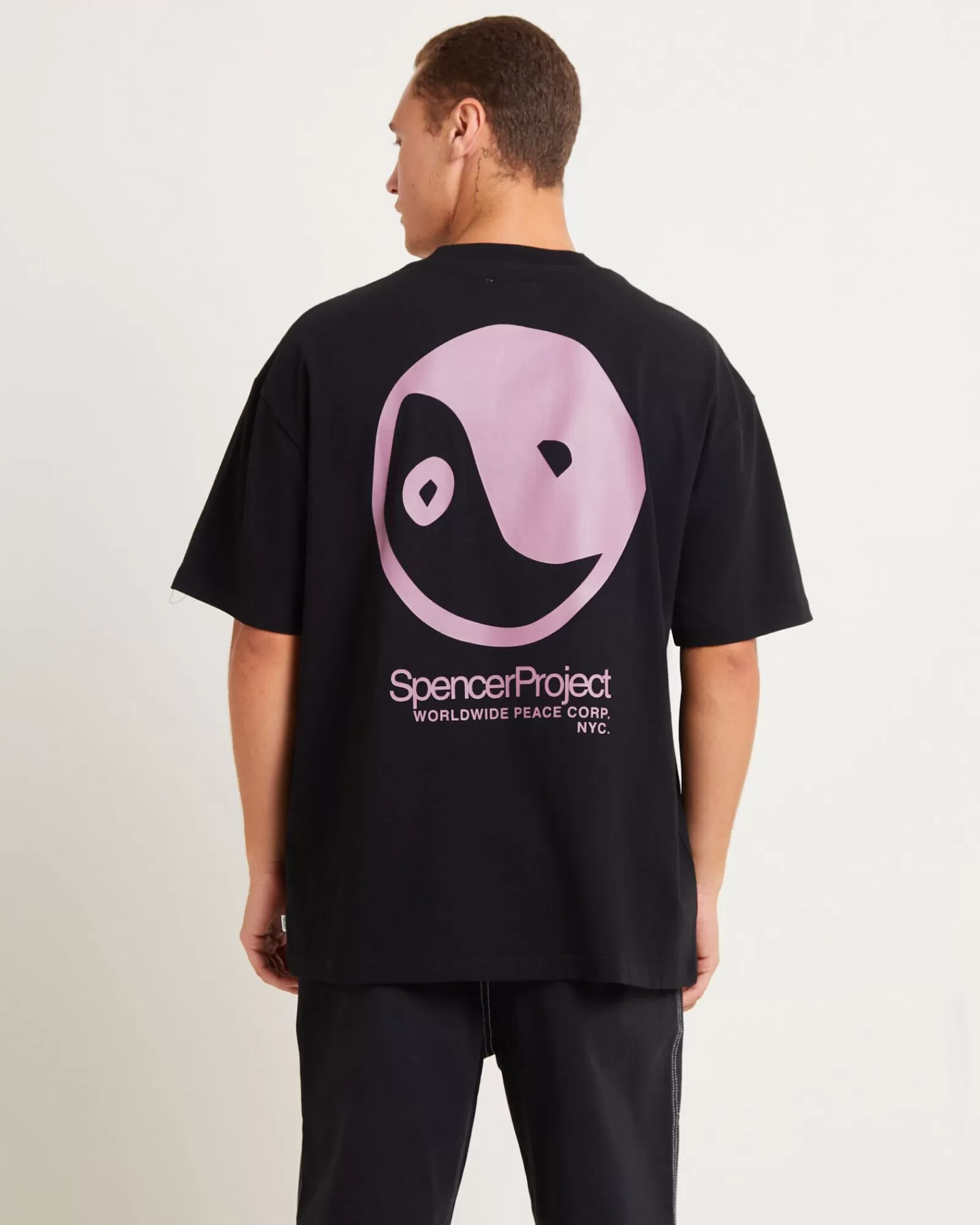 SPENCER PROJECT - T-Shirt Peace Corps manica corta unisex nera in promo estiva