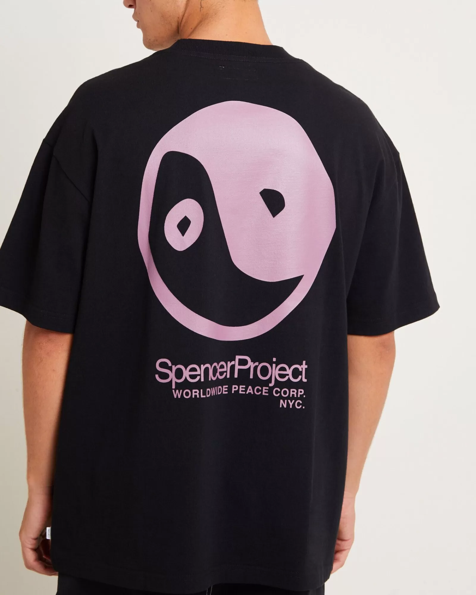 SPENCER PROJECT - T-Shirt Peace Corps manica corta unisex nera in promo estiva