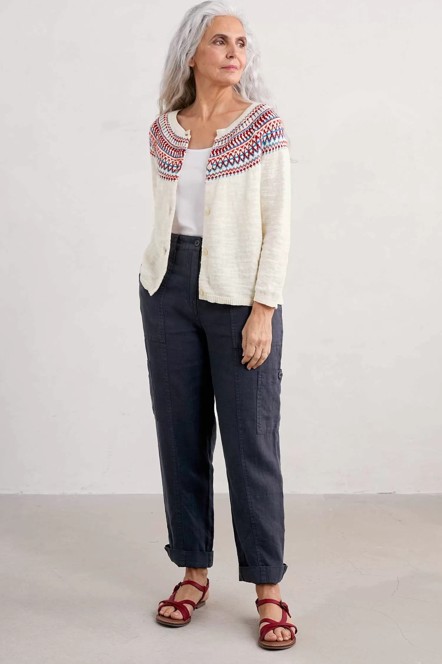 Maglione Costiero Donna Seasalt Cornwall con Motivi Fair Isle - Stile Tradizionale Penvoose per un Look Autentico