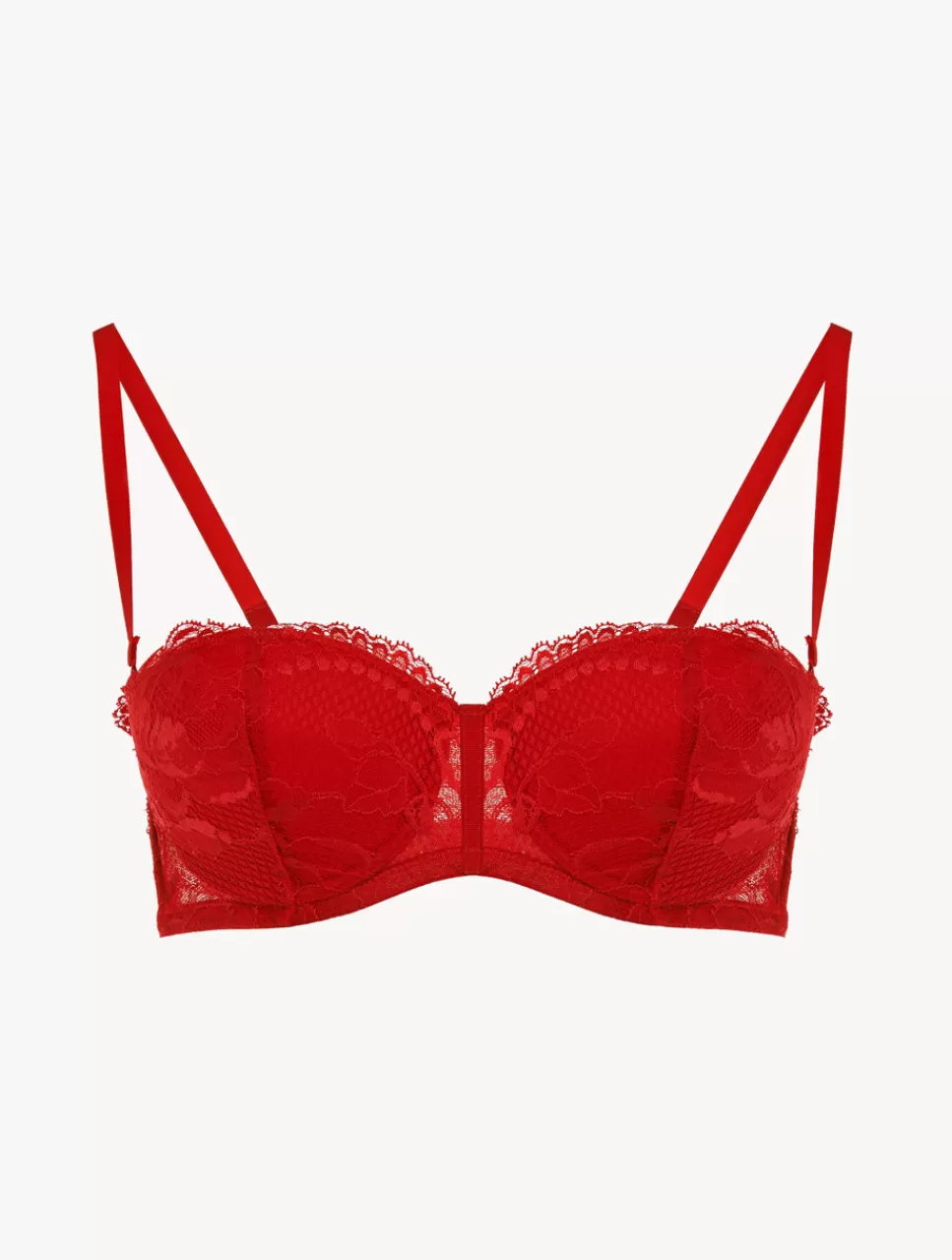 Reggiseno Elegante a Fascia con Pizzo e Ferretto Integrato - Design Confortevole e Supporto Ottimale