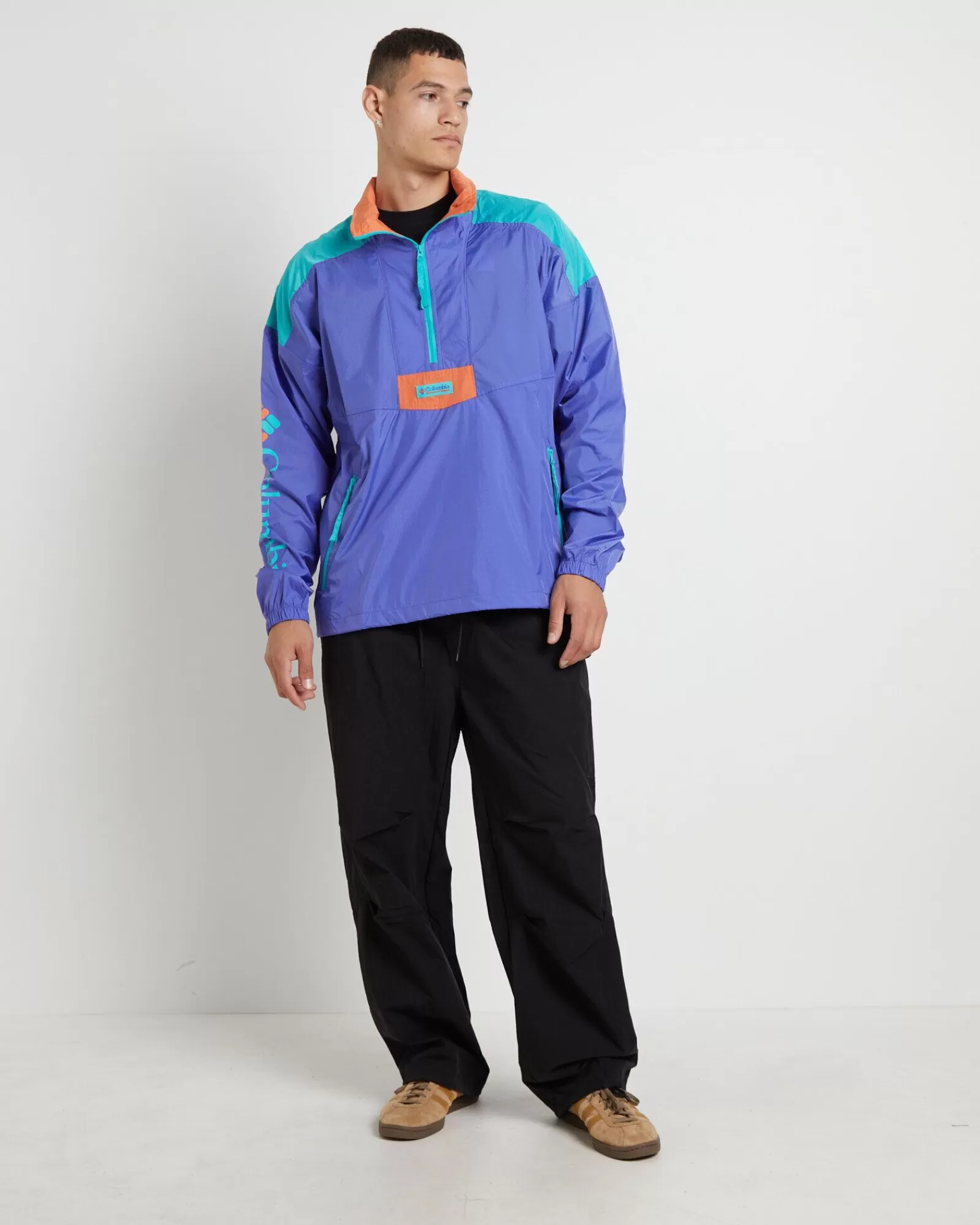 Columbia Giacca Impermeabile Riptide Anorak - Cappotto Antivento Moda in Loto Viola con Design Sportivo