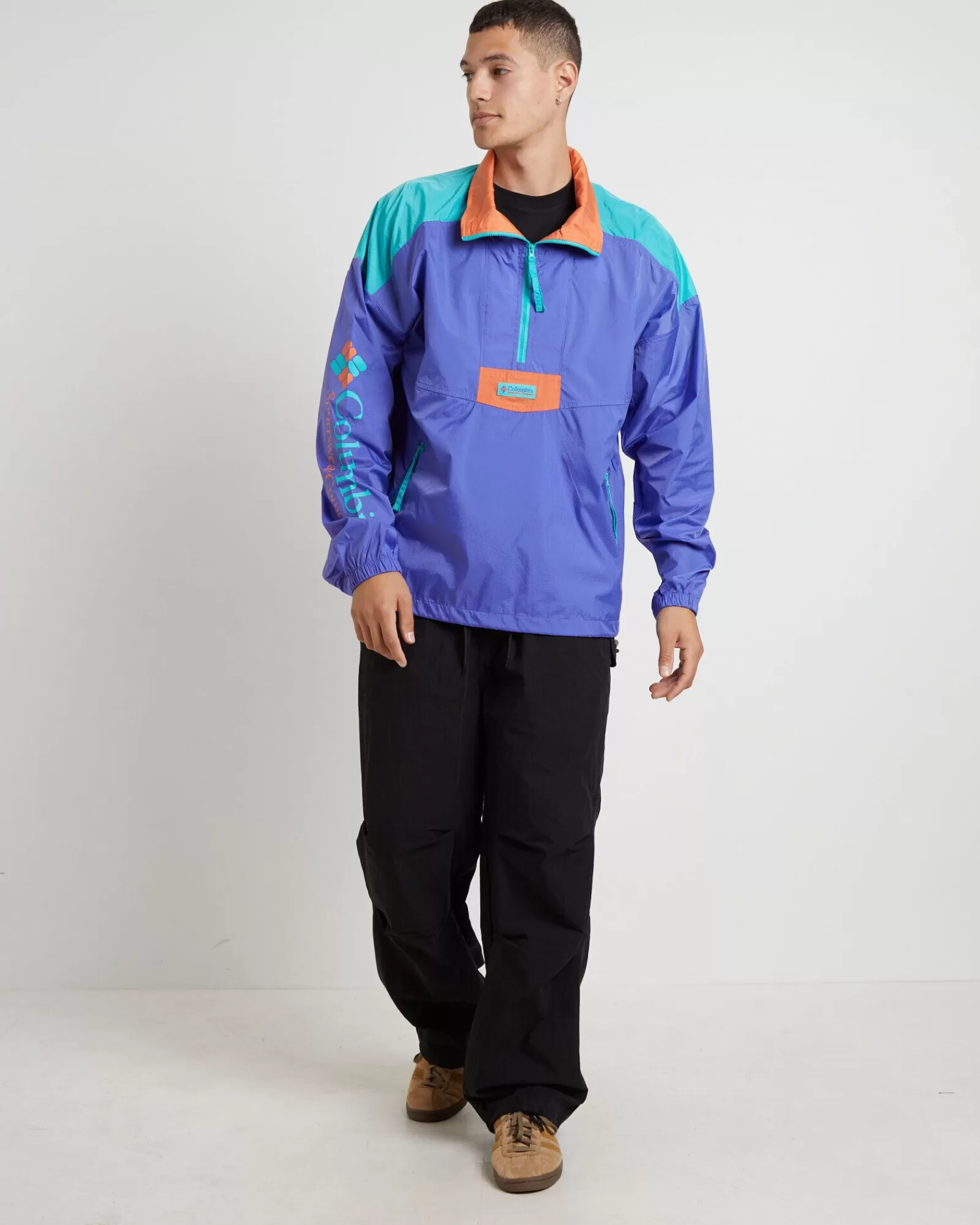Columbia Giacca Impermeabile Riptide Anorak - Cappotto Antivento Moda in Loto Viola con Design Sportivo
