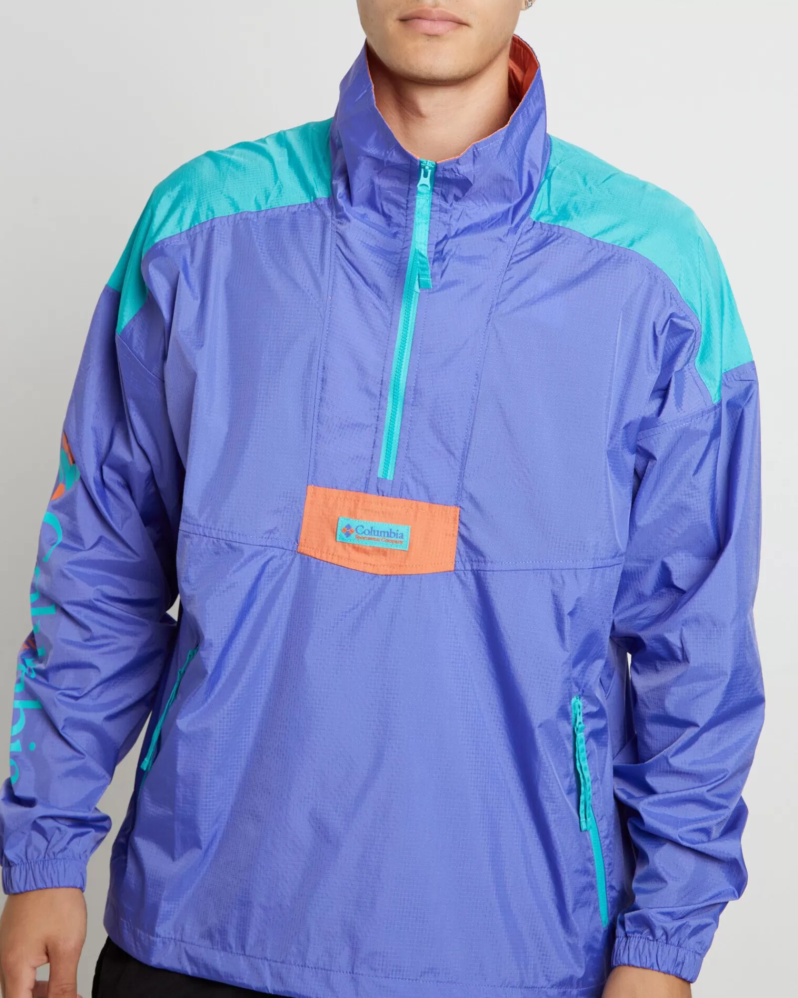 Columbia Giacca Impermeabile Riptide Anorak - Cappotto Antivento Moda in Loto Viola con Design Sportivo