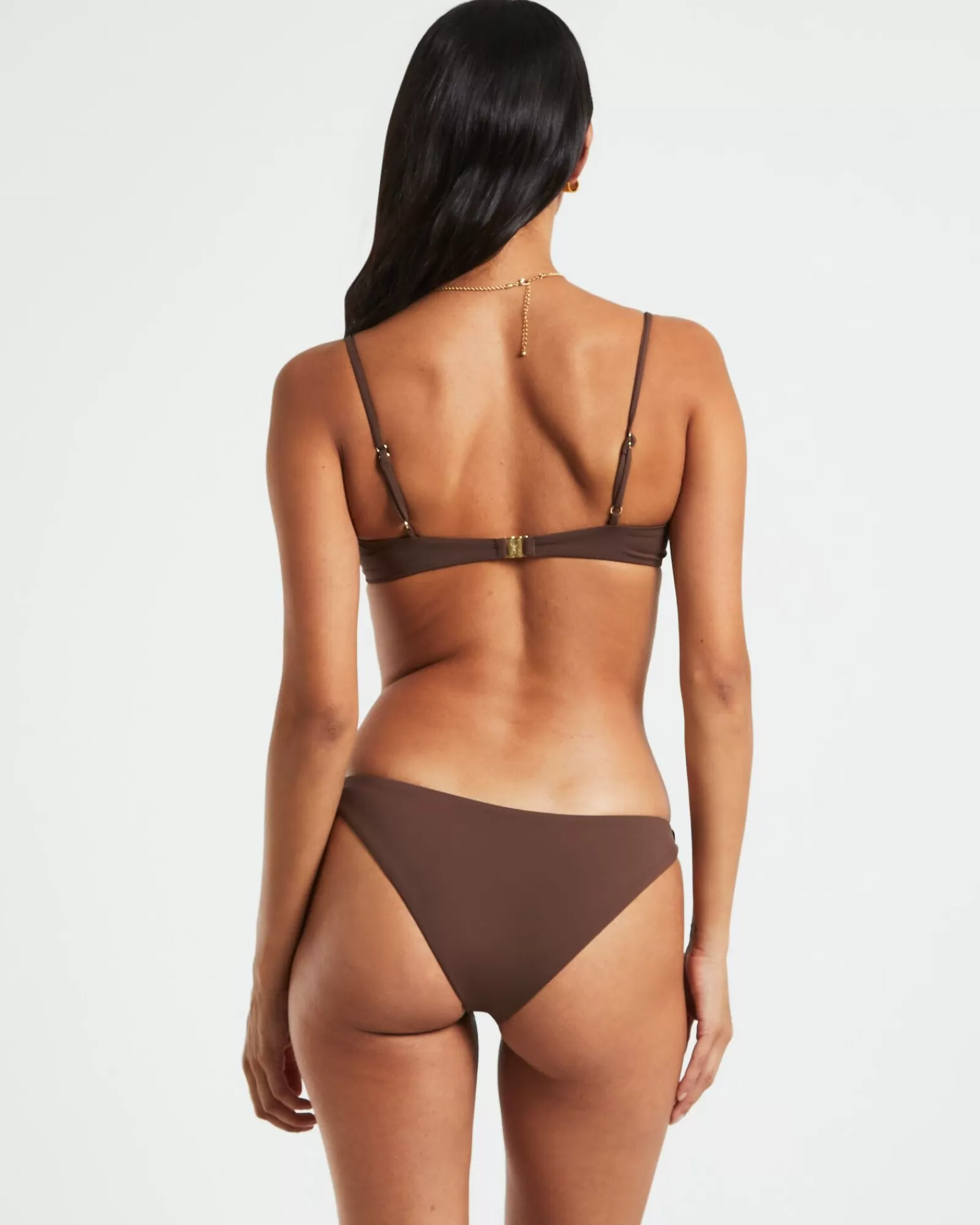 Elegante Reggiseno con Ferretto a Spalline Sottili - Tonalità Caffè Brunito