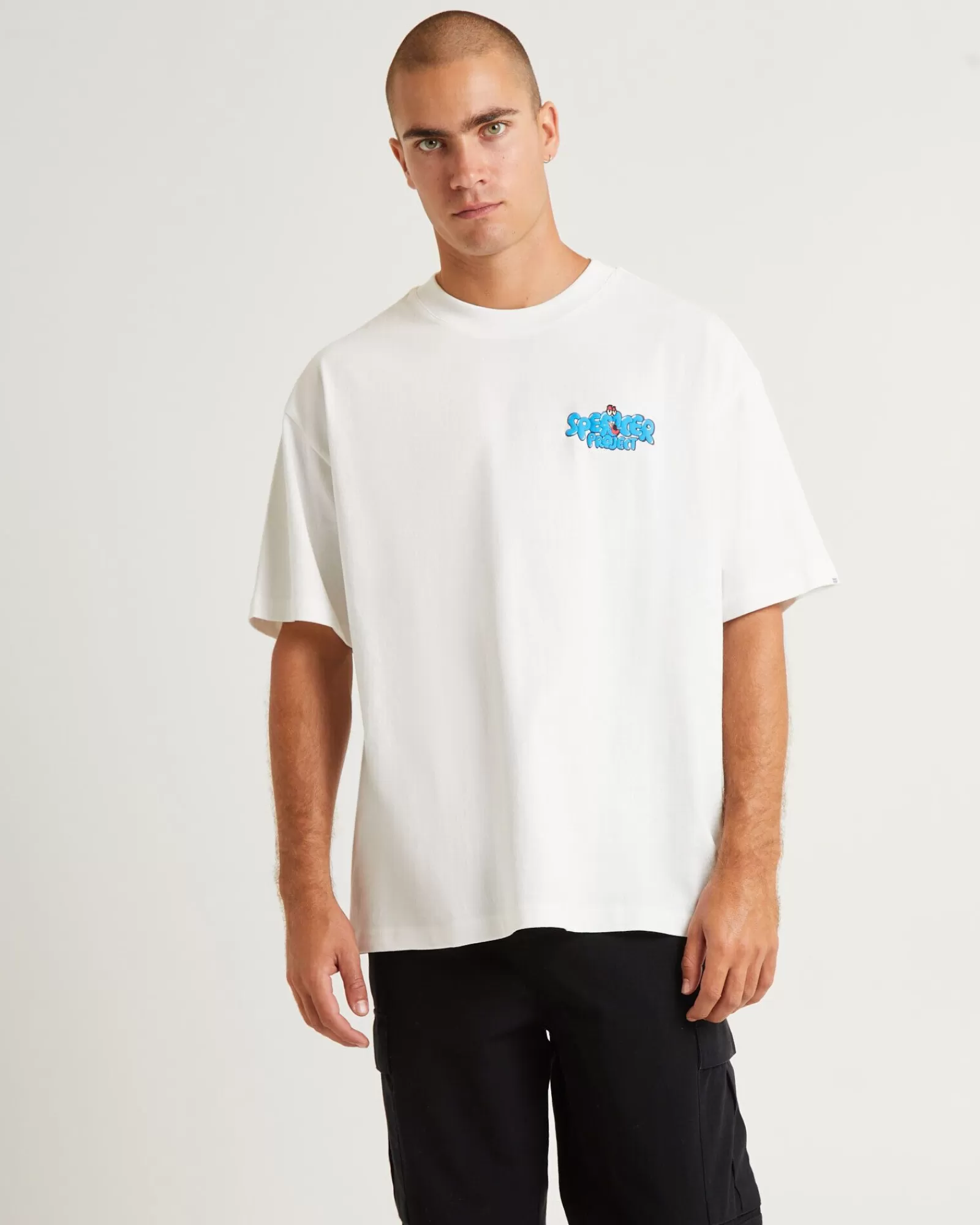 SPENCER PROJECT | Maglietta Tagger a Maniche Corte in Cotone - Bianco Puro, Comfort Essentials

（：、、，，）