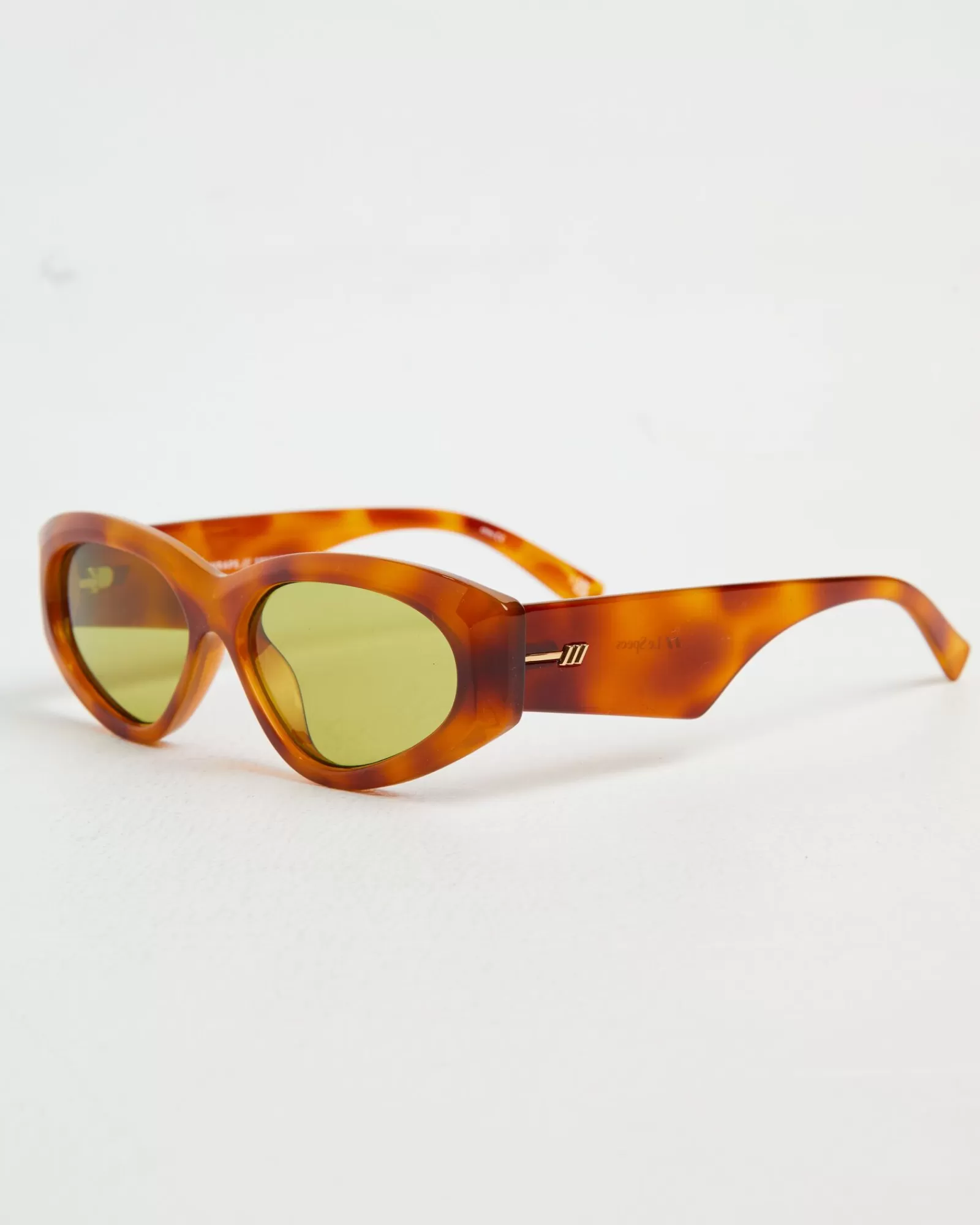 LE SPECS Occhiali da Sole Under Wraps - Design Retrò in Tartaruga Vintage con Dettagli Oliva