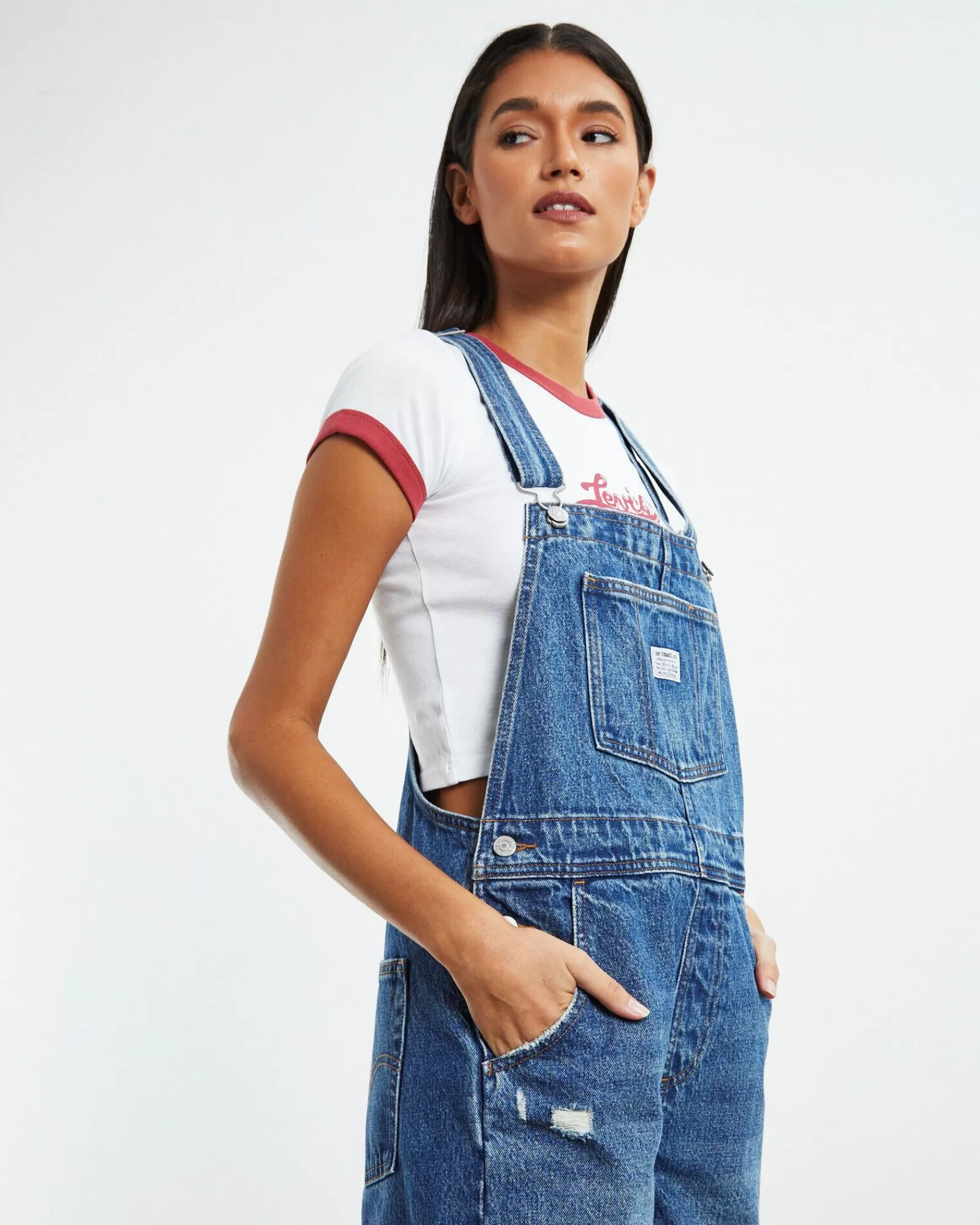 Salopette Corta Levi's Vintage Jeans - Blu Prato Fiorito per Stile Casual e Divertente