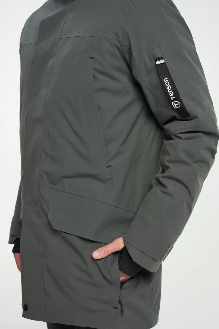 Tenson Vision Giacca Parka Impermeabile Leggera - Ideale per Escursionismo Outdoor, Colore Cachi