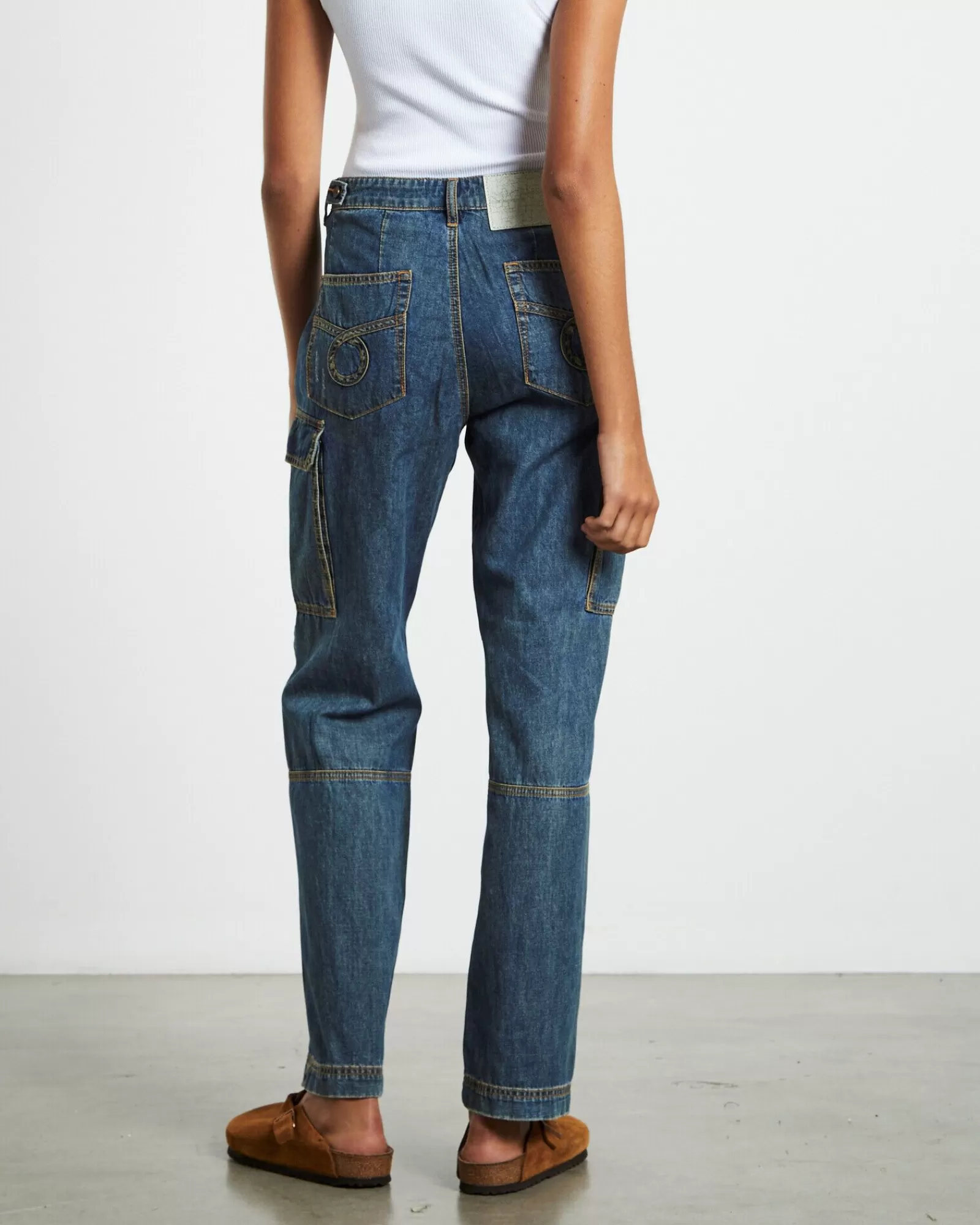 Jeans Cargo ONE TEASPOON con Zip Laterale Blu Scuro Usati - Prezzo Conveniente e Stile Dinamico